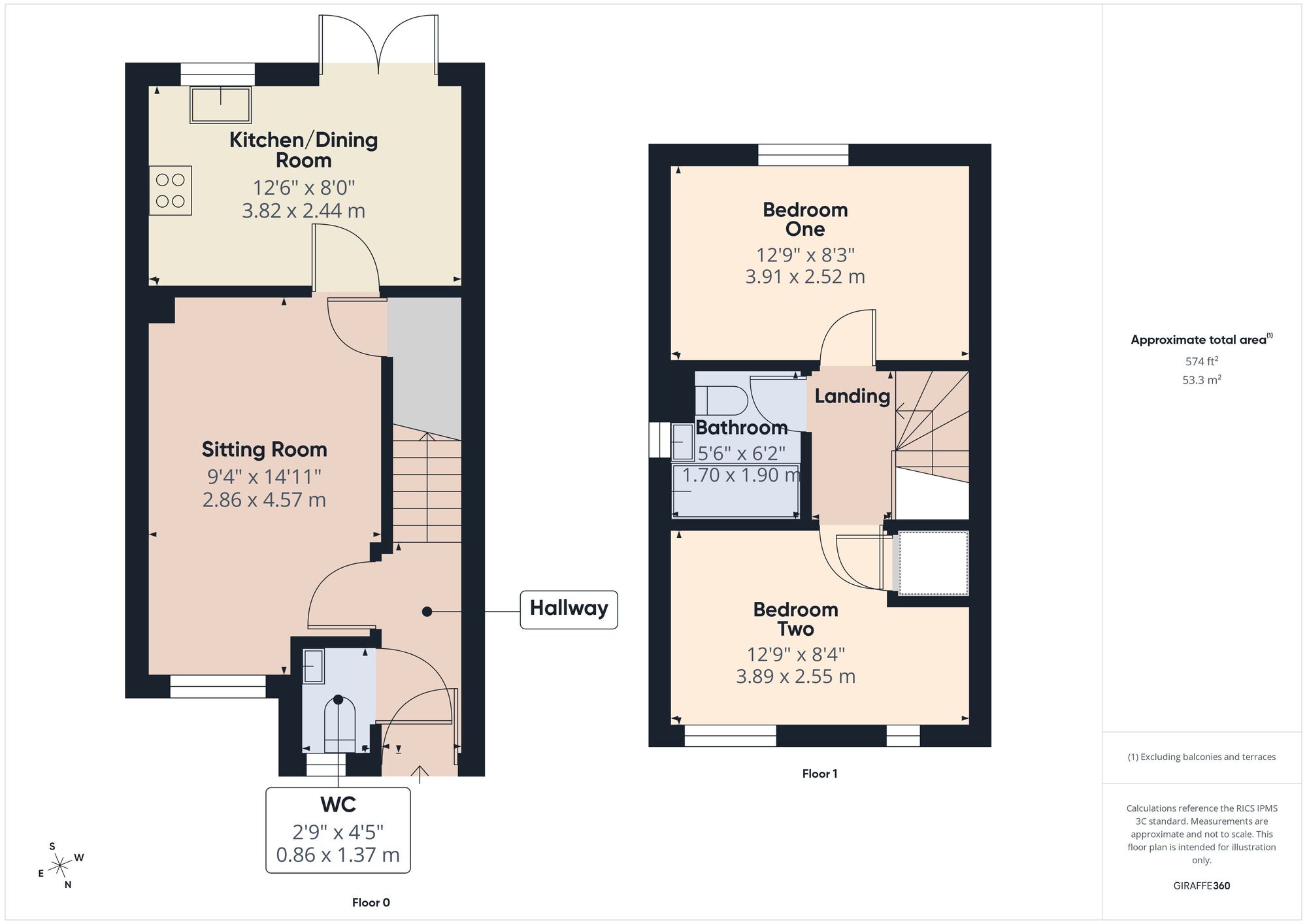 Floorplan of 2 bedroom End Terrace House for sale, Orchid Way, Writhlington, Somerset, BA3