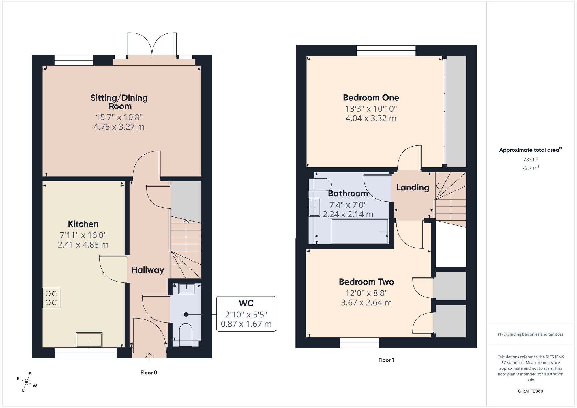 Floorplan of 2 bedroom Semi Detached House for sale, Pickford Fields, Chilcompton, Somerset, BA3