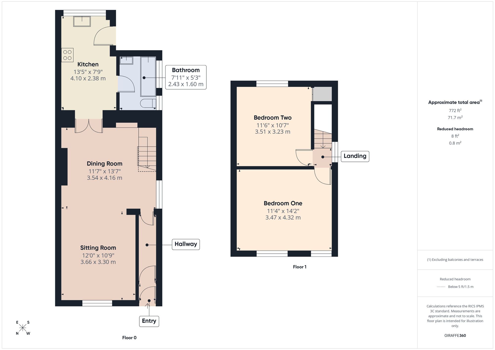 Floorplan of 2 bedroom End Terrace House for sale, Westfield Terrace, Westfield, Somerset, BA3
