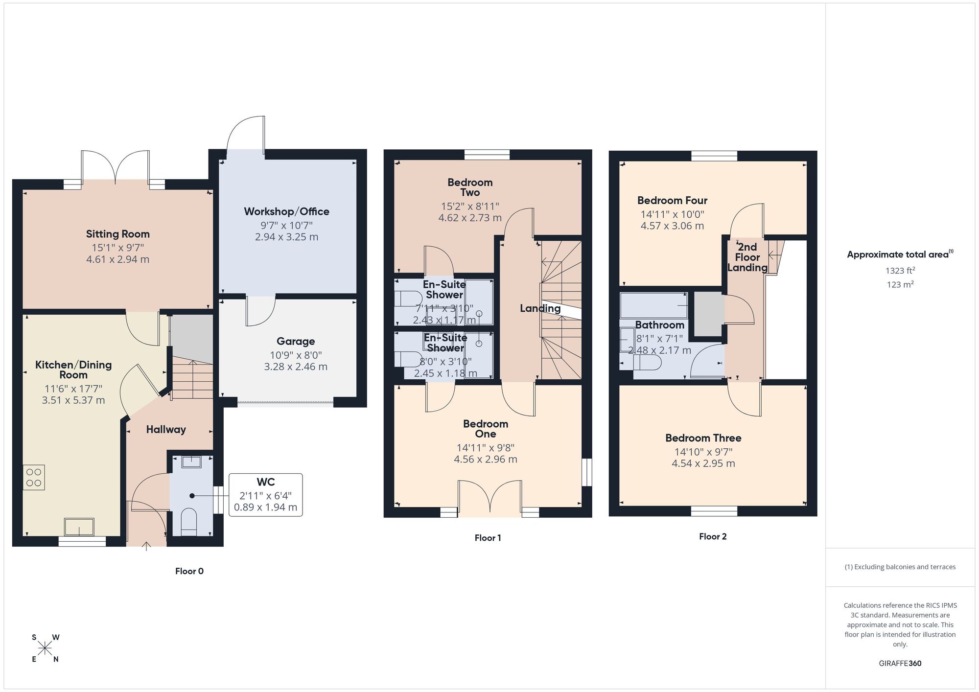 Floorplan of 4 bedroom Link Detached House for sale, Nightingale Way, Westfield, Somerset, BA3