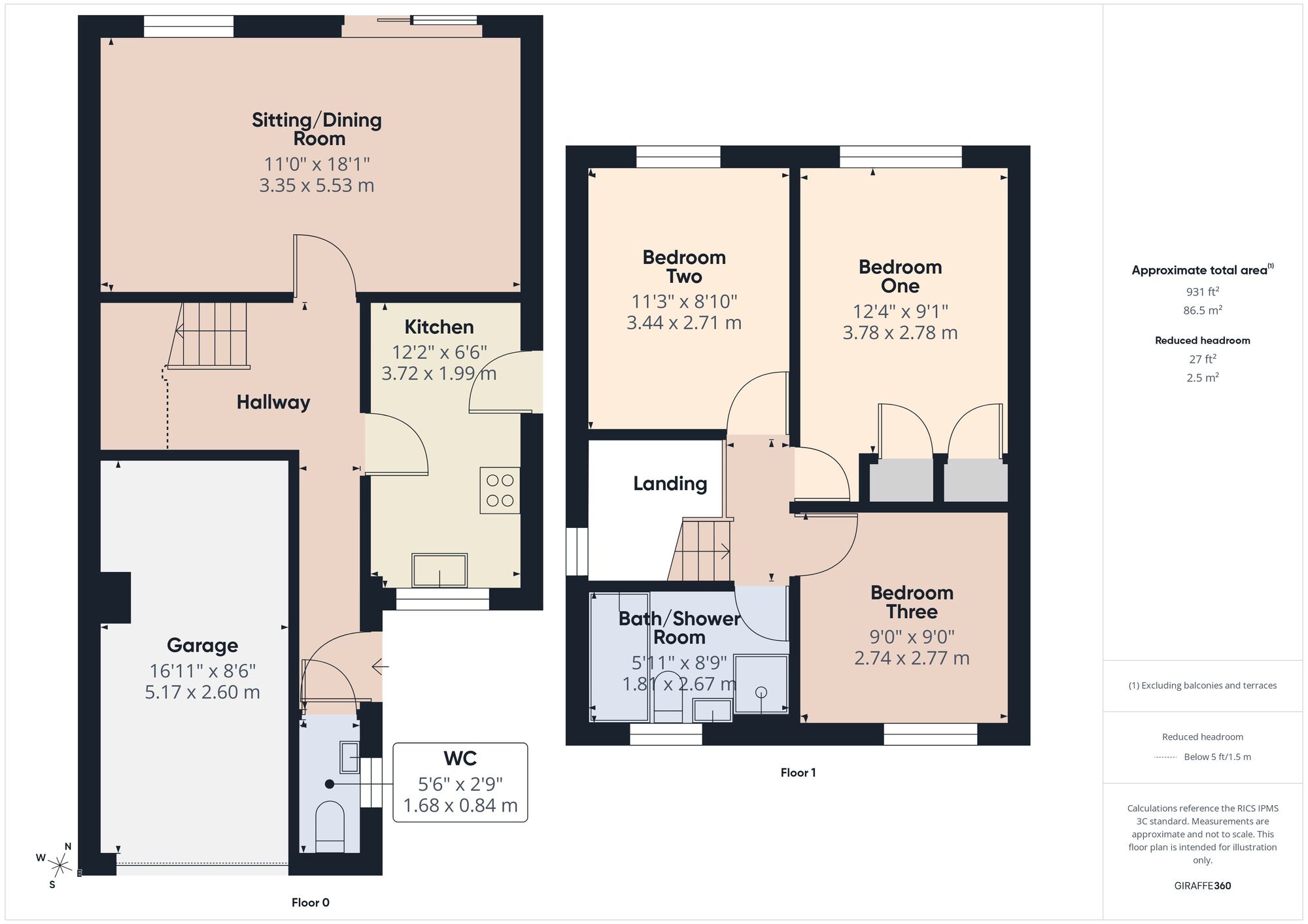 Floorplan of 3 bedroom Detached House for sale, Ashmead, Temple Cloud, Somerset, BS39