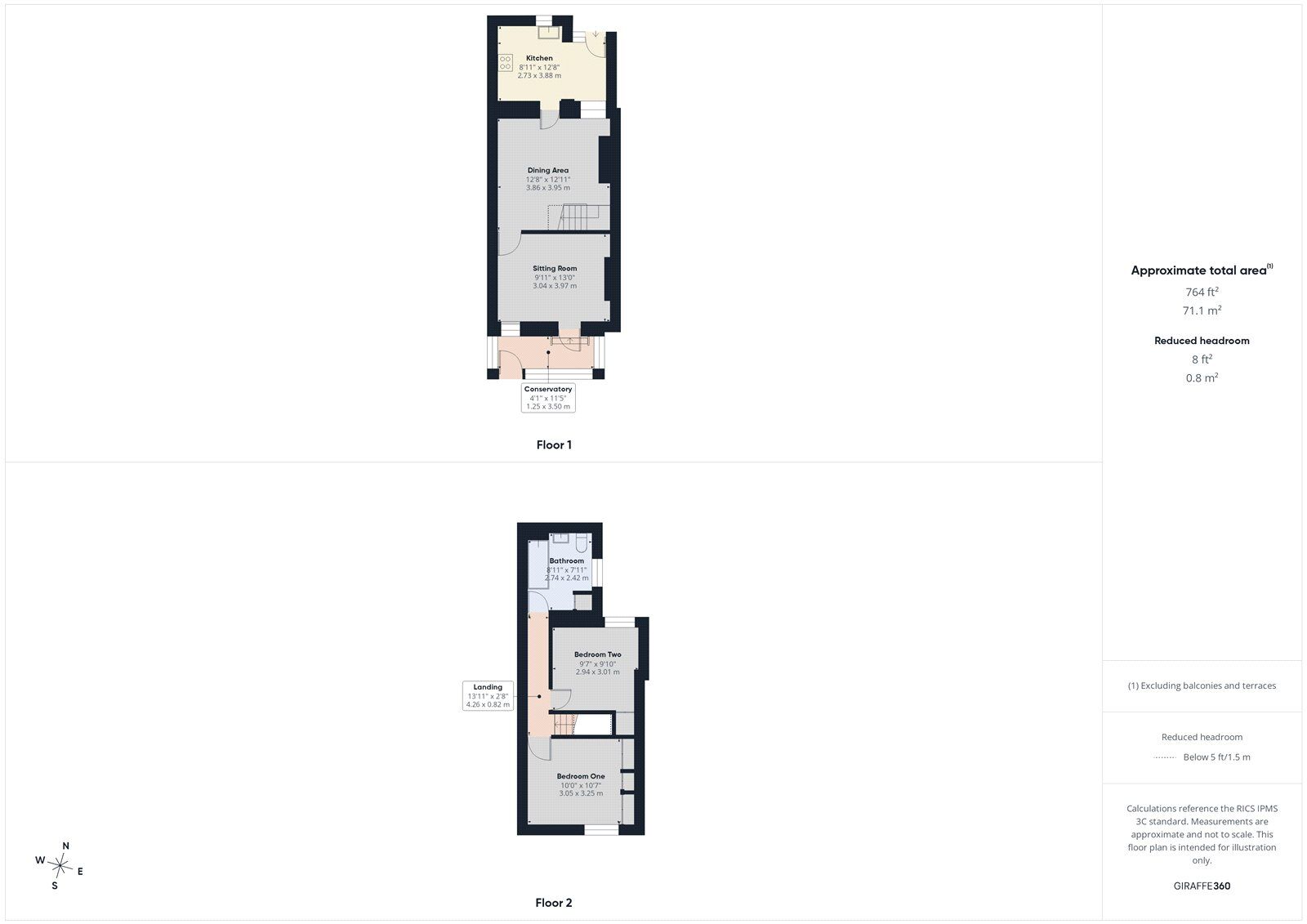 Floorplan of 2 bedroom Mid Terrace House to rent, Hope Terrace, Midsomer Norton, Somerset, BA3