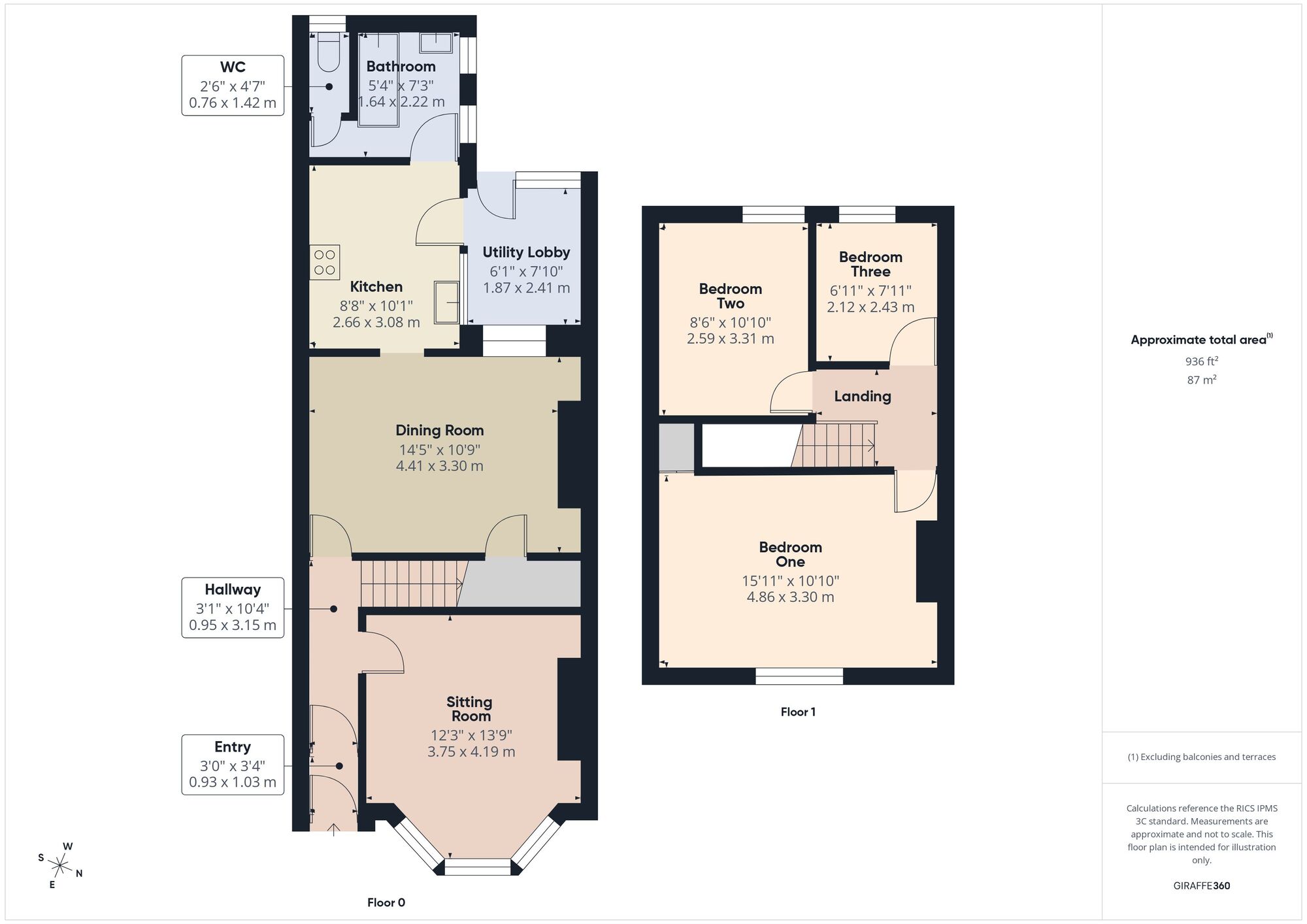 Floorplan of 3 bedroom Mid Terrace House for sale, Clevedon Road, Midsomer Norton, Somerset, BA3