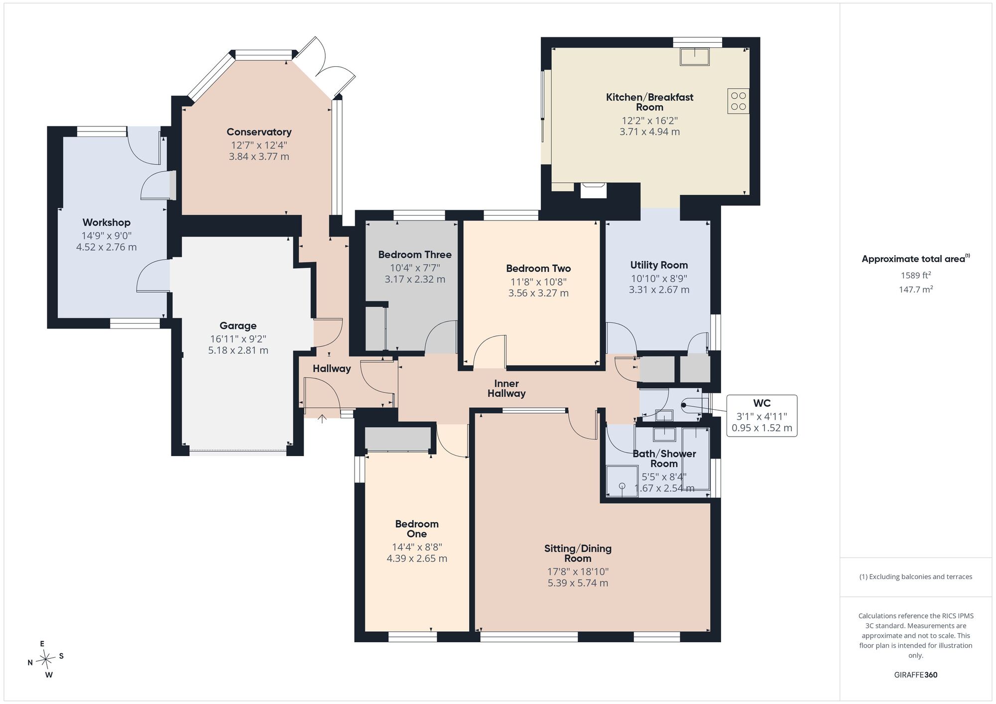 Floorplan of 3 bedroom Detached Bungalow for sale, Charlton Park, Midsomer Norton, Somerset, BA3