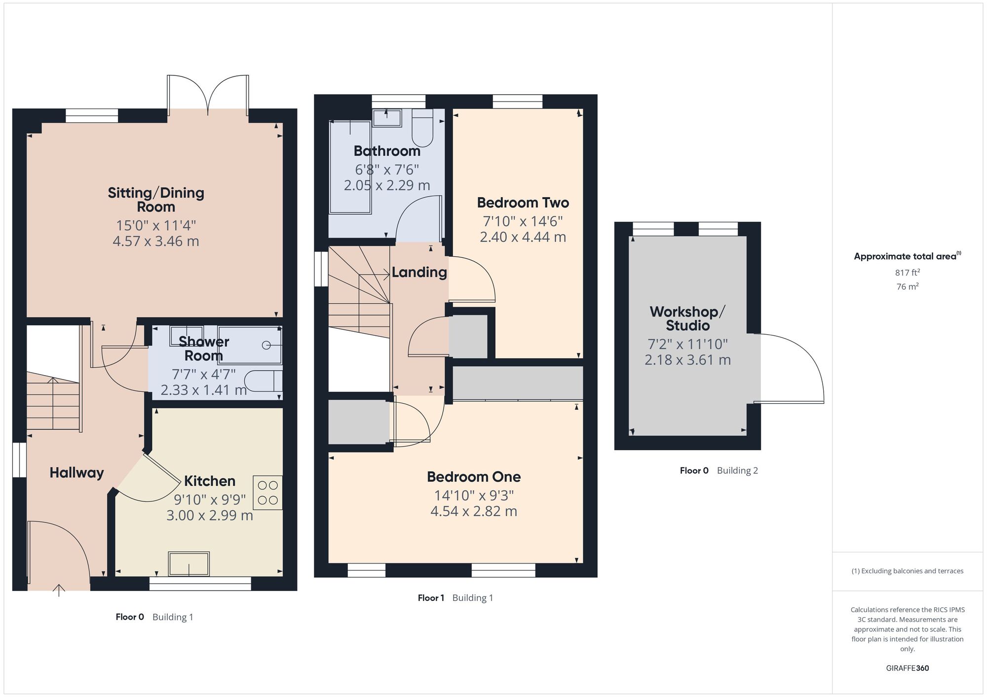 Floorplan of 2 bedroom Semi Detached House for sale, Brookside Drive, Farmborough, Somerset, BA2