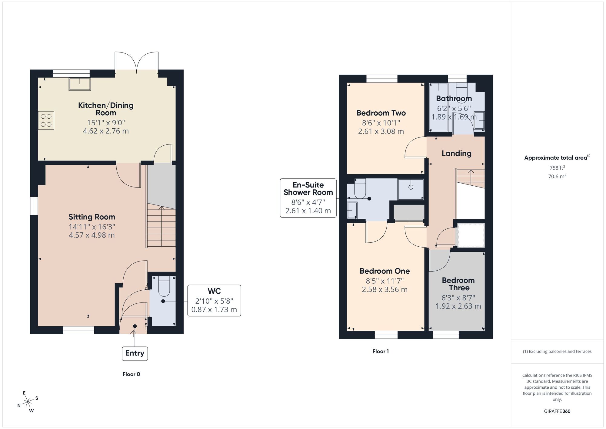 Floorplan of 3 bedroom End Terrace House for sale, Purnell Way, Paulton, Somerset, BS39