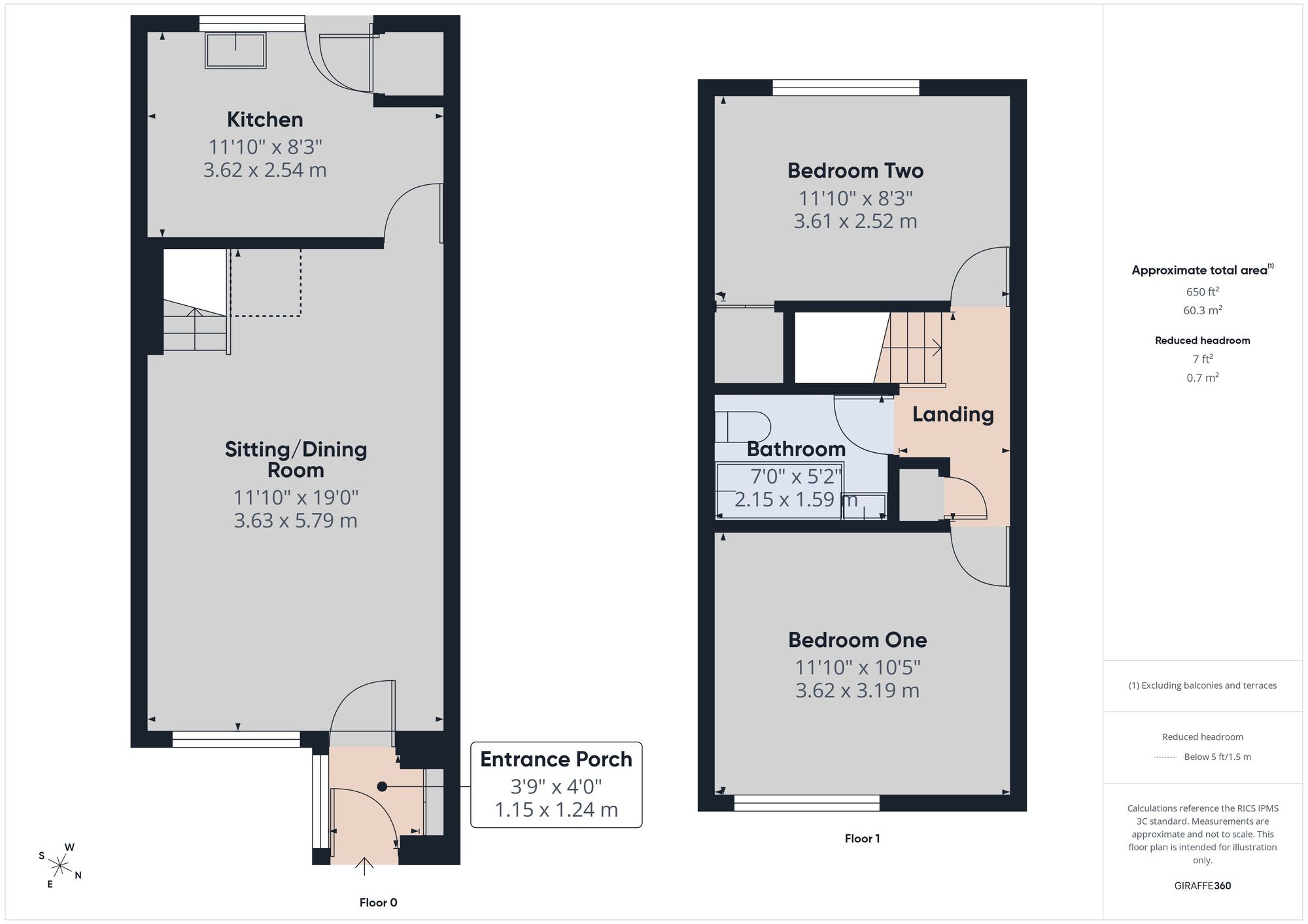 Floorplan of 2 bedroom Mid Terrace House for sale, The Leaze, Westfield, Somerset, BA3