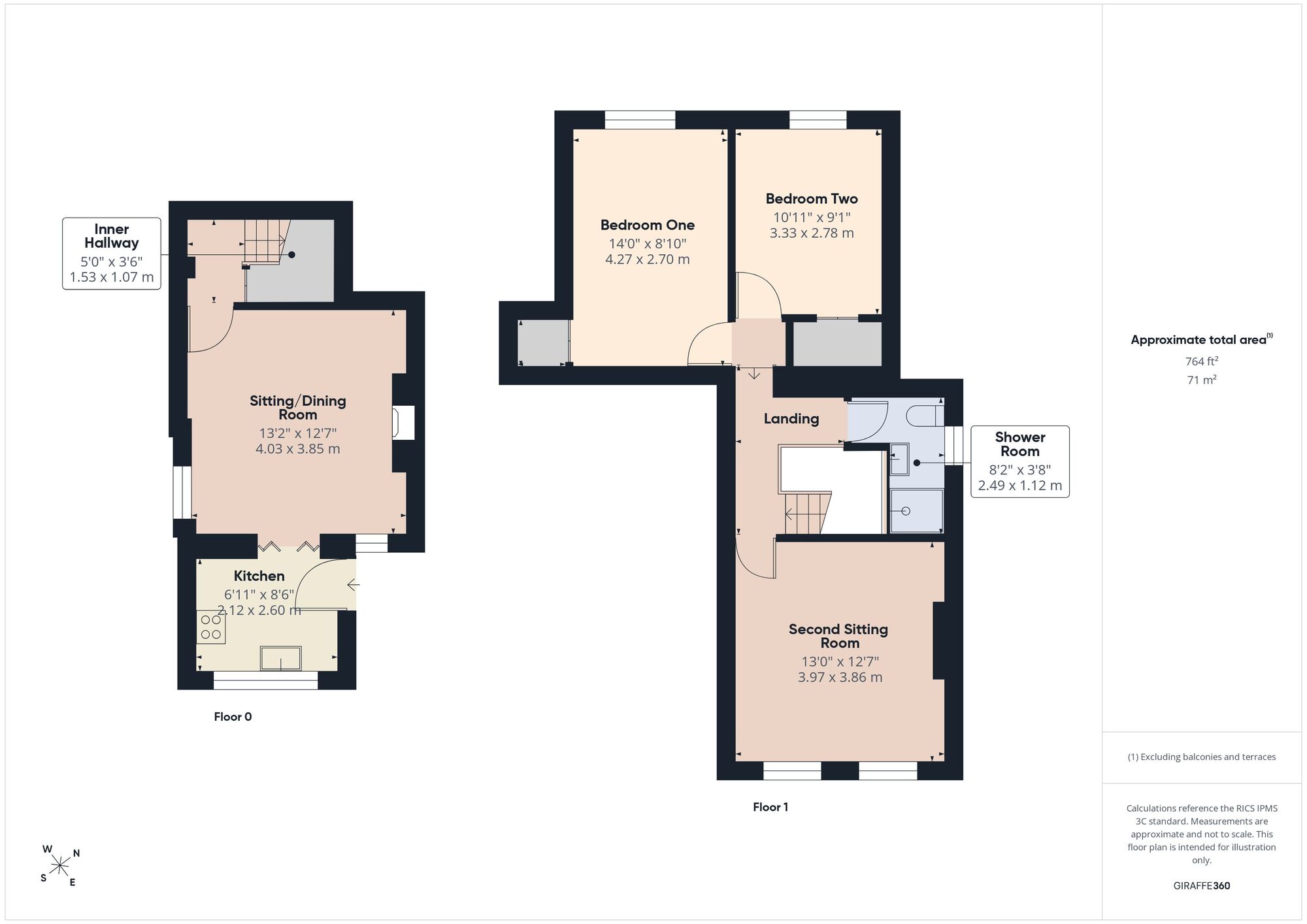 Floorplan of 2 bedroom Mid Terrace Flat for sale, High Street, Midsomer Norton, Somerset, BA3