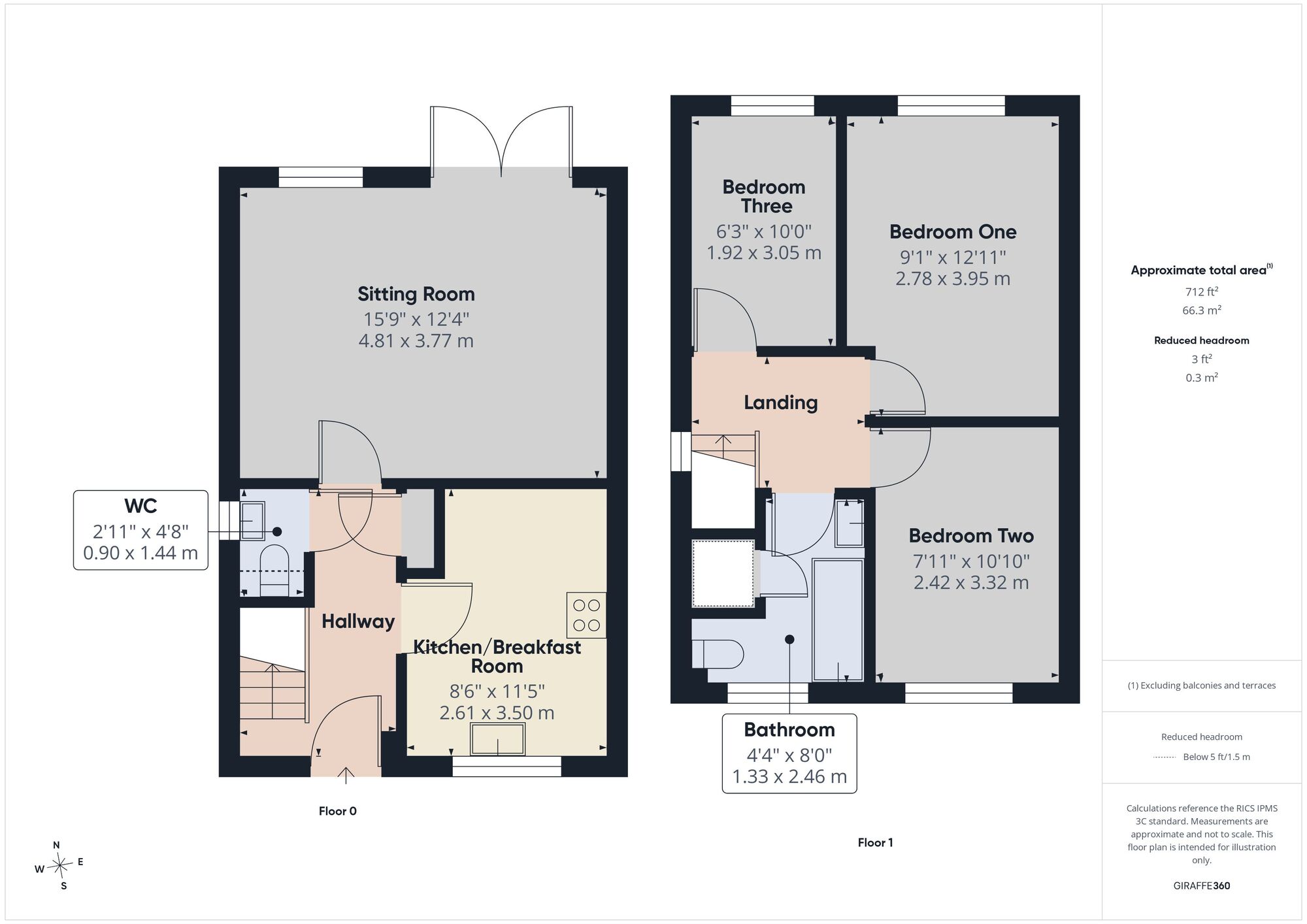 Floorplan of 3 bedroom Semi Detached House for sale, The Castle, Coleford, Somerset, BA3