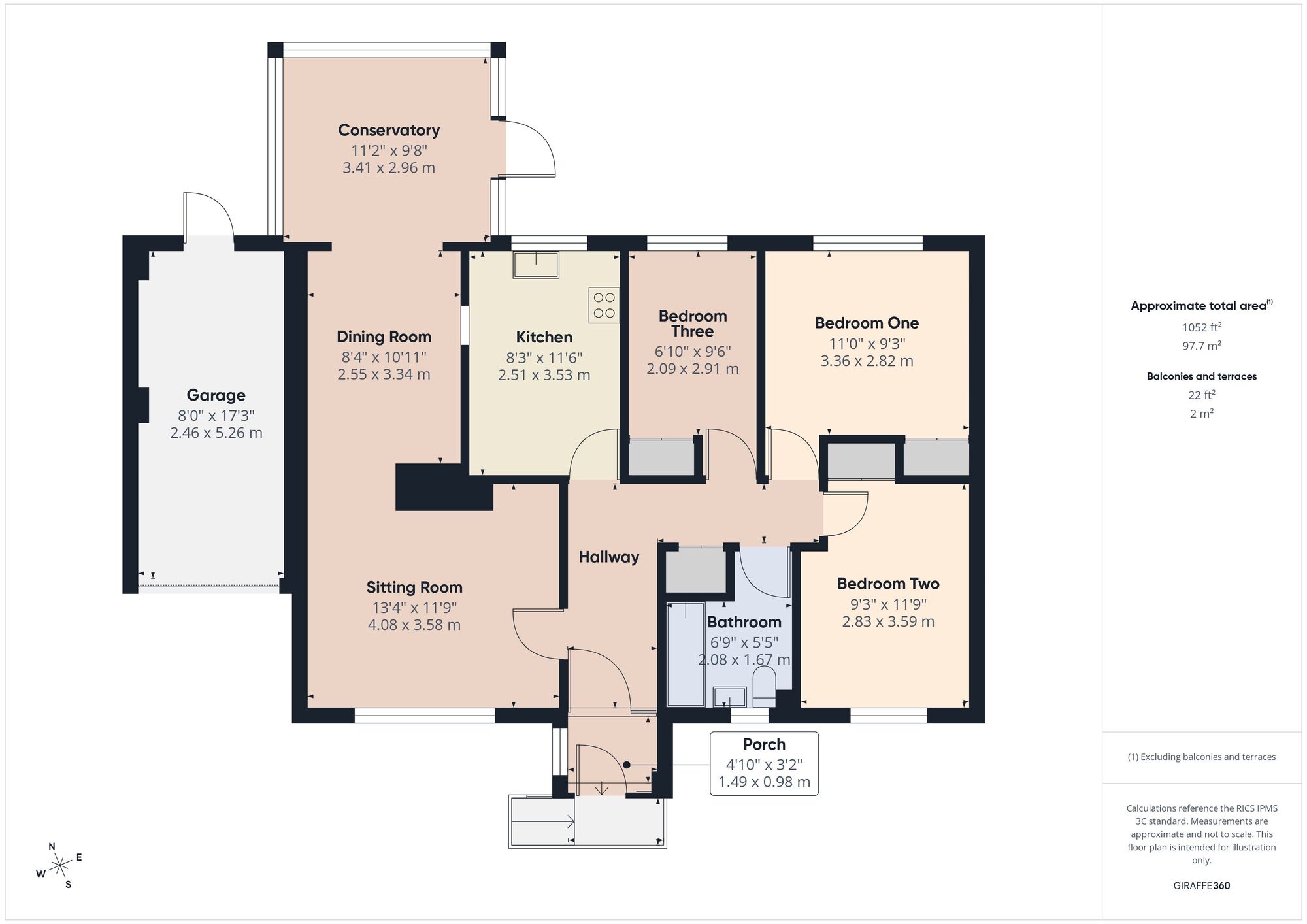 Floorplan of 3 bedroom Detached Bungalow for sale, Sunridge Close, Midsomer Norton, Somerset, BA3