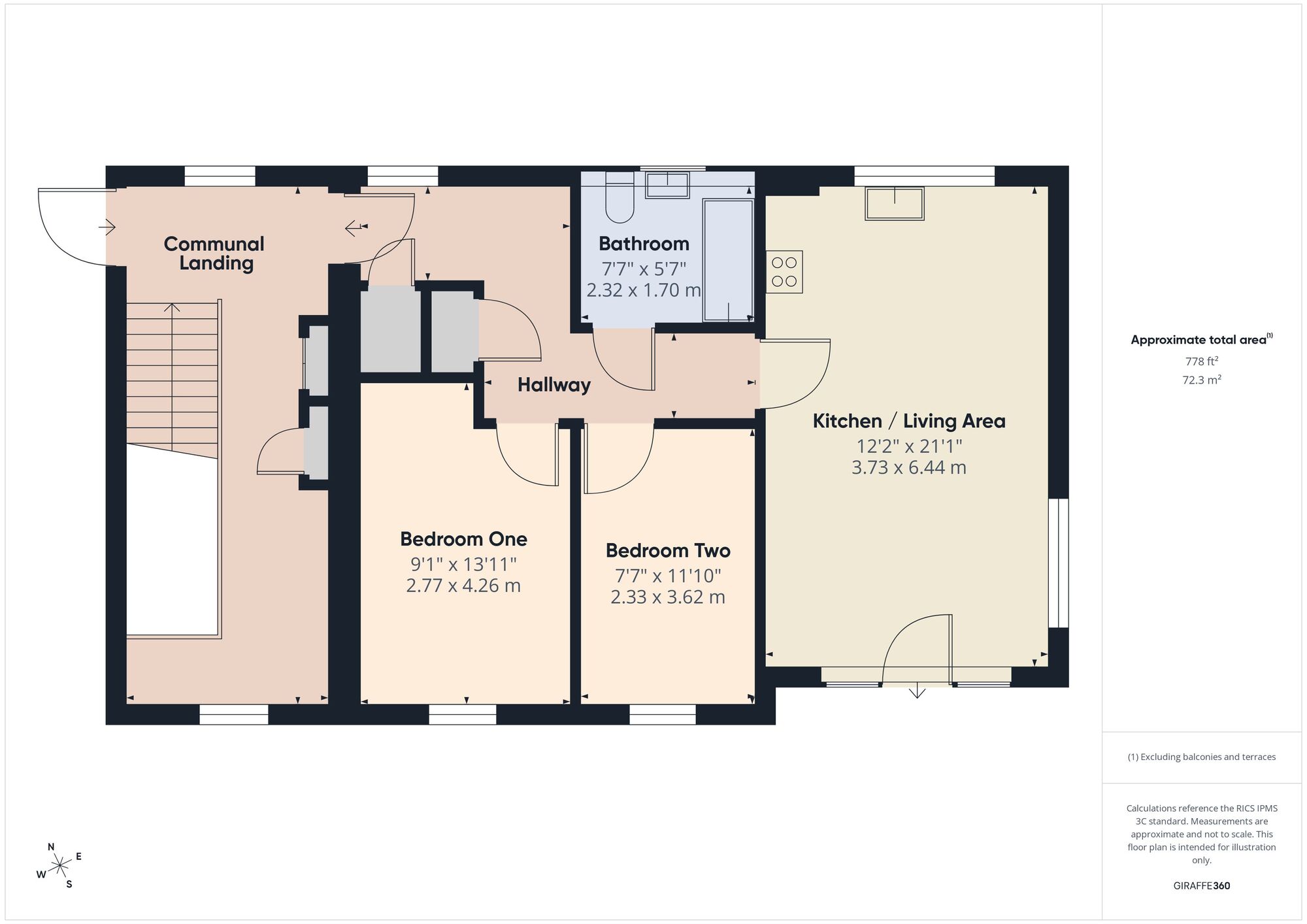 Floorplan of 2 bedroom Flat for sale, Mardons Close, Westfield, Somerset, BA3