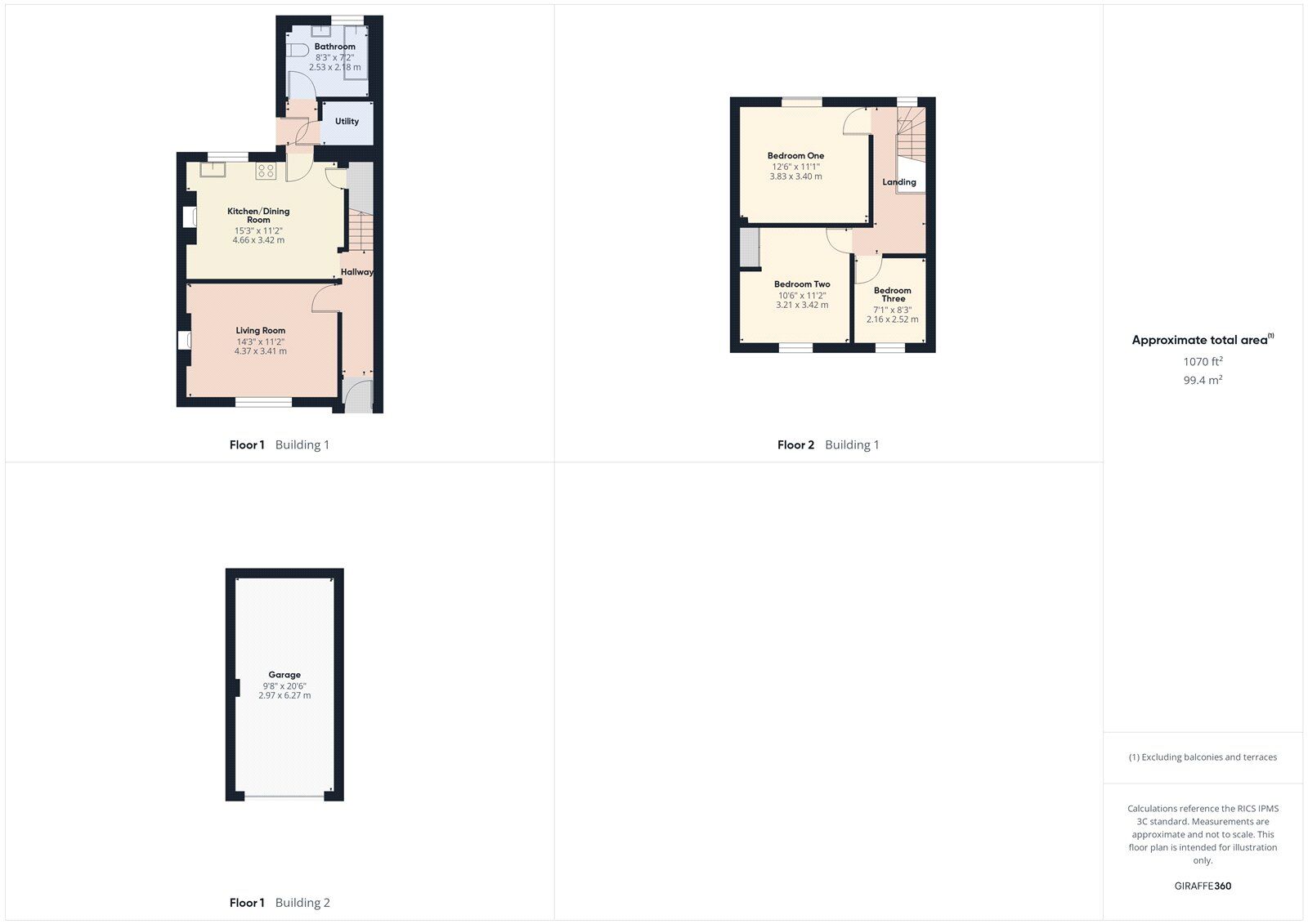 Floorplan of 3 bedroom Mid Terrace House for sale, Fosseway, Westfield, Somerset, BA3