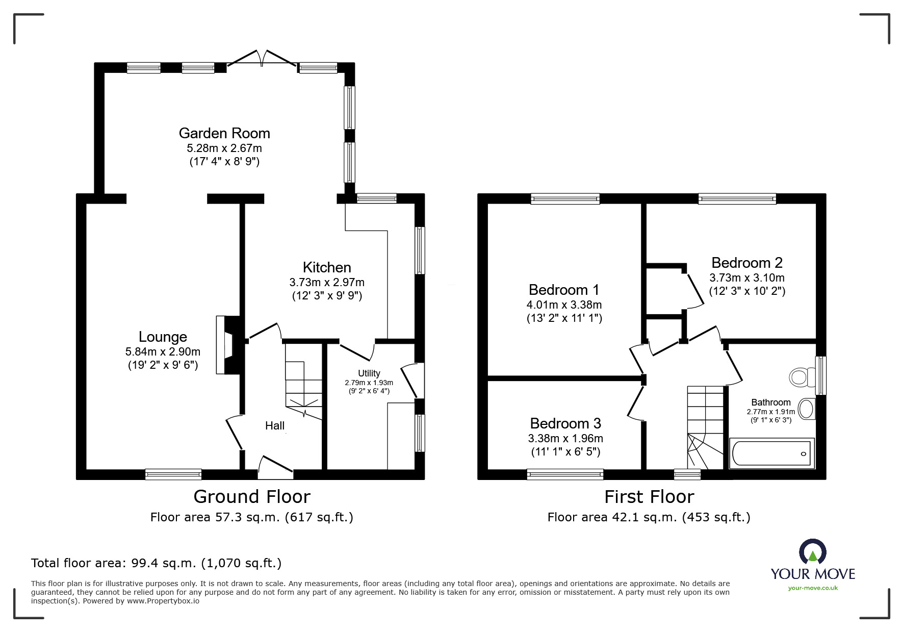Floorplan of 3 bedroom Semi Detached House for sale, Sycamore Crescent, Sandiacre, Derbyshire, NG10