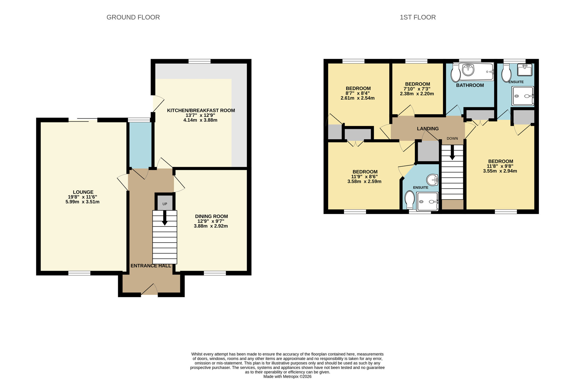 Floorplan of 4 bedroom Detached House for sale, Desborough Way, Norwich, Norfolk, NR7