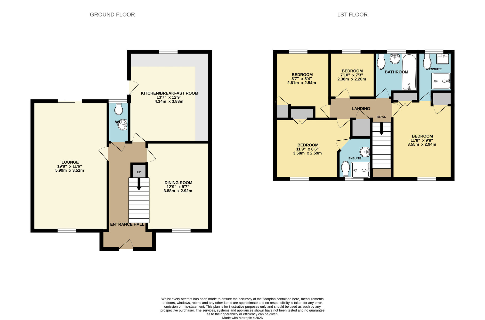 Floorplan of 4 bedroom Detached House for sale, Desborough Way, Norwich, Norfolk, NR7
