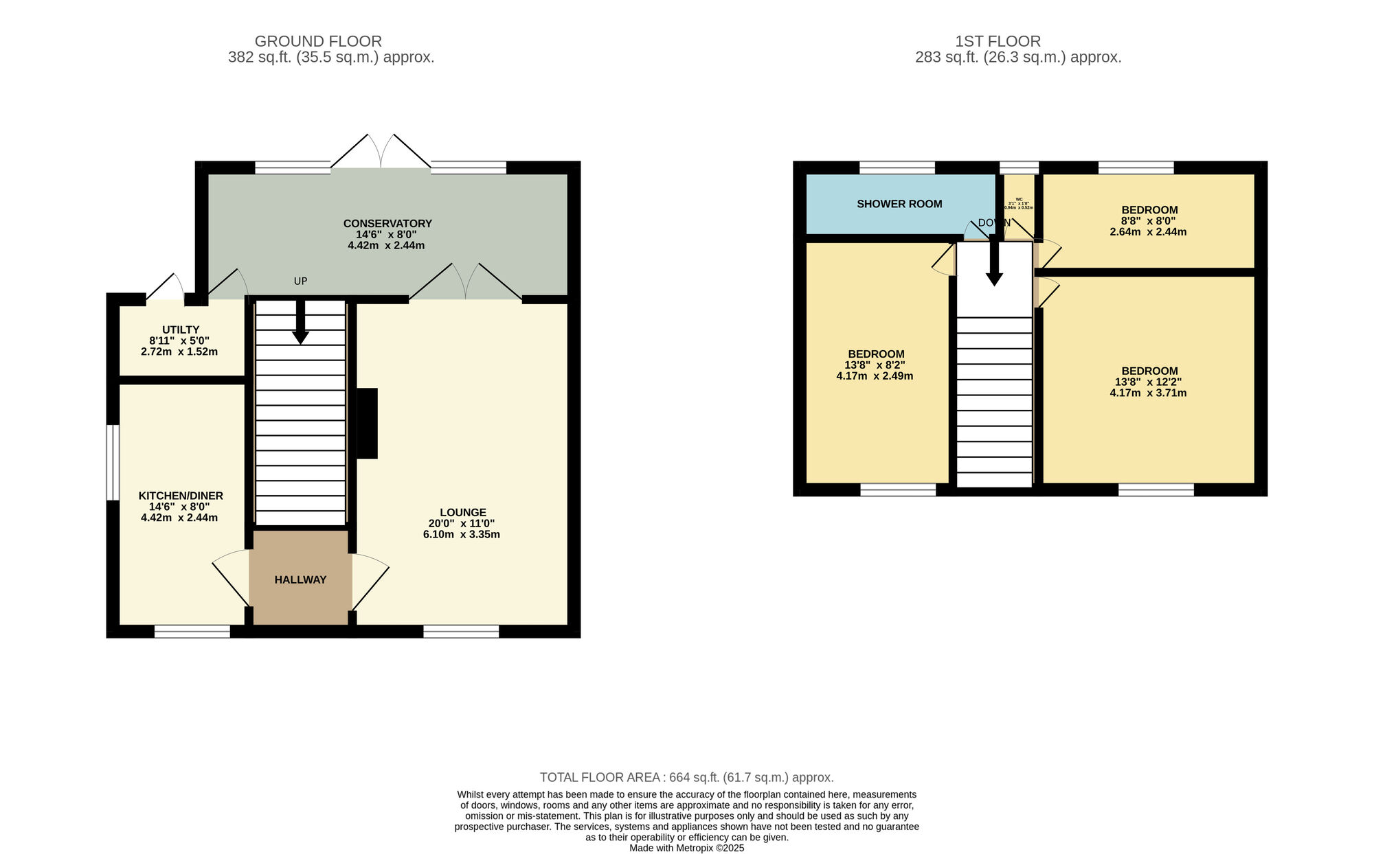 Floorplan of 3 bedroom End Terrace House for sale, Paine Road, Norwich, Norfolk, NR7