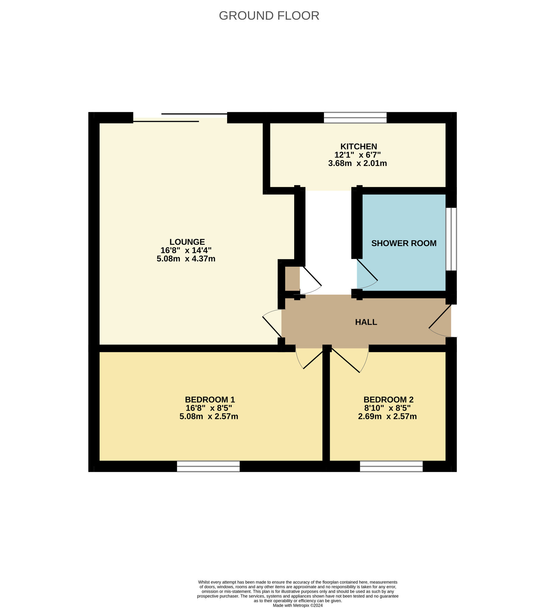 Floorplan of 2 bedroom Semi Detached Bungalow for sale, Norman Drive, Norwich, Norfolk, NR6