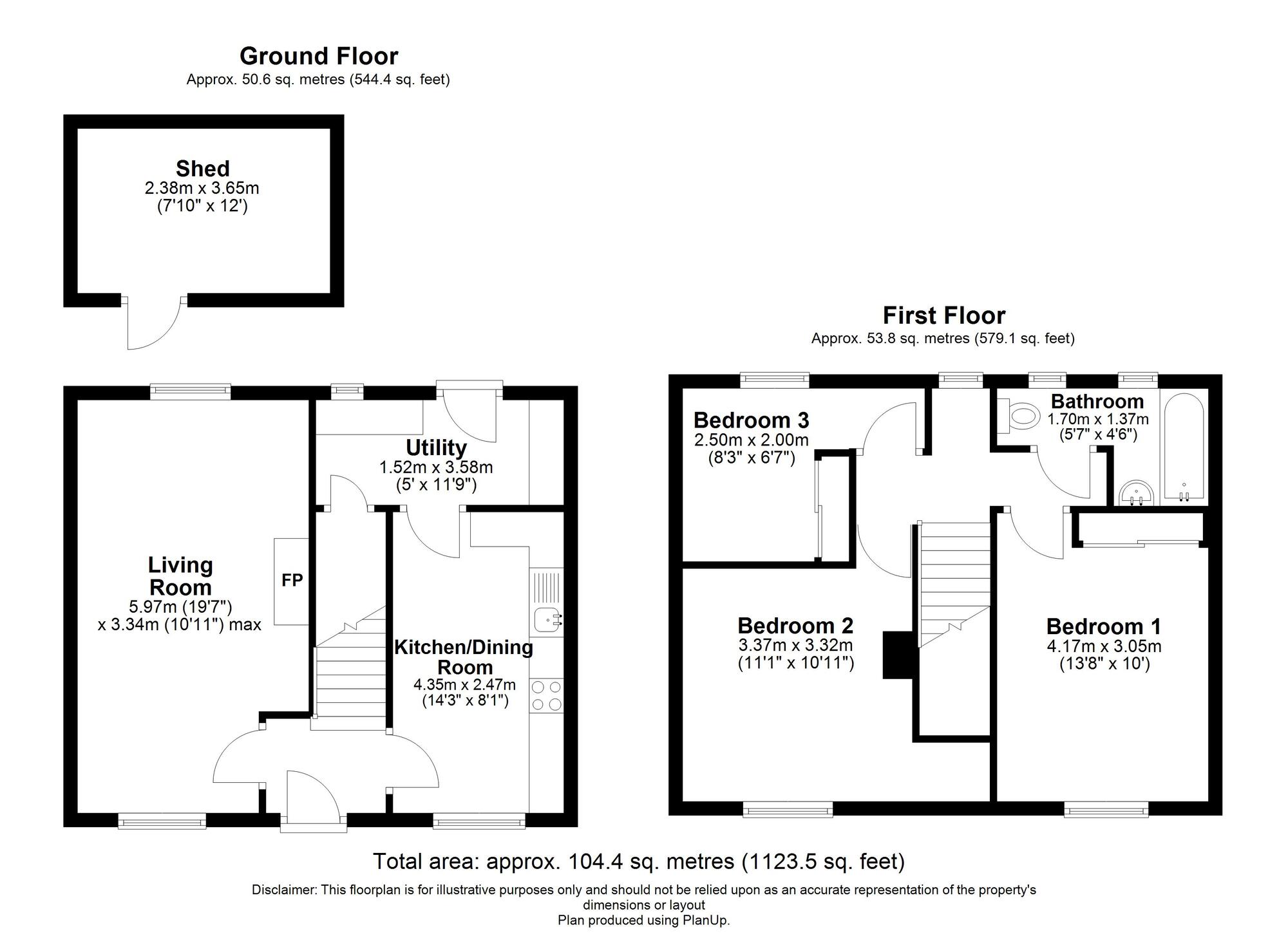 Floorplan of 3 bedroom Mid Terrace House for sale, Watling Road, Norwich, Norfolk, NR7