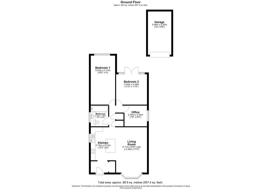 Floorplan of 3 bedroom Detached Bungalow for sale, Timothy Close, Norwich, Norfolk, NR1