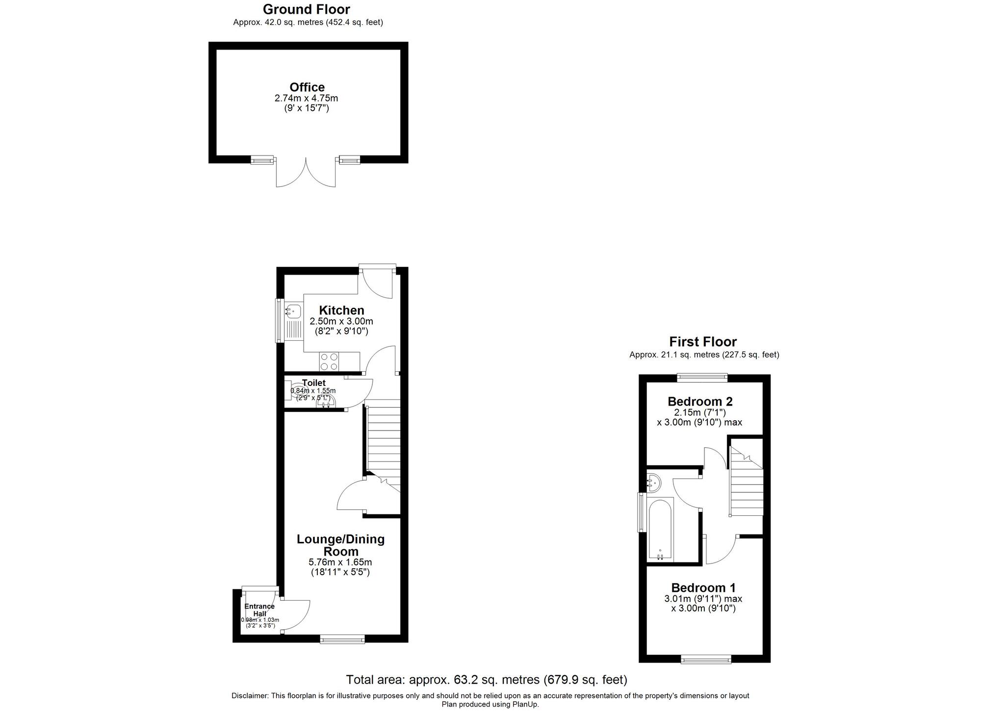Floorplan of 2 bedroom End Terrace House for sale, Harvey Lane, Norwich, Norfolk, NR7