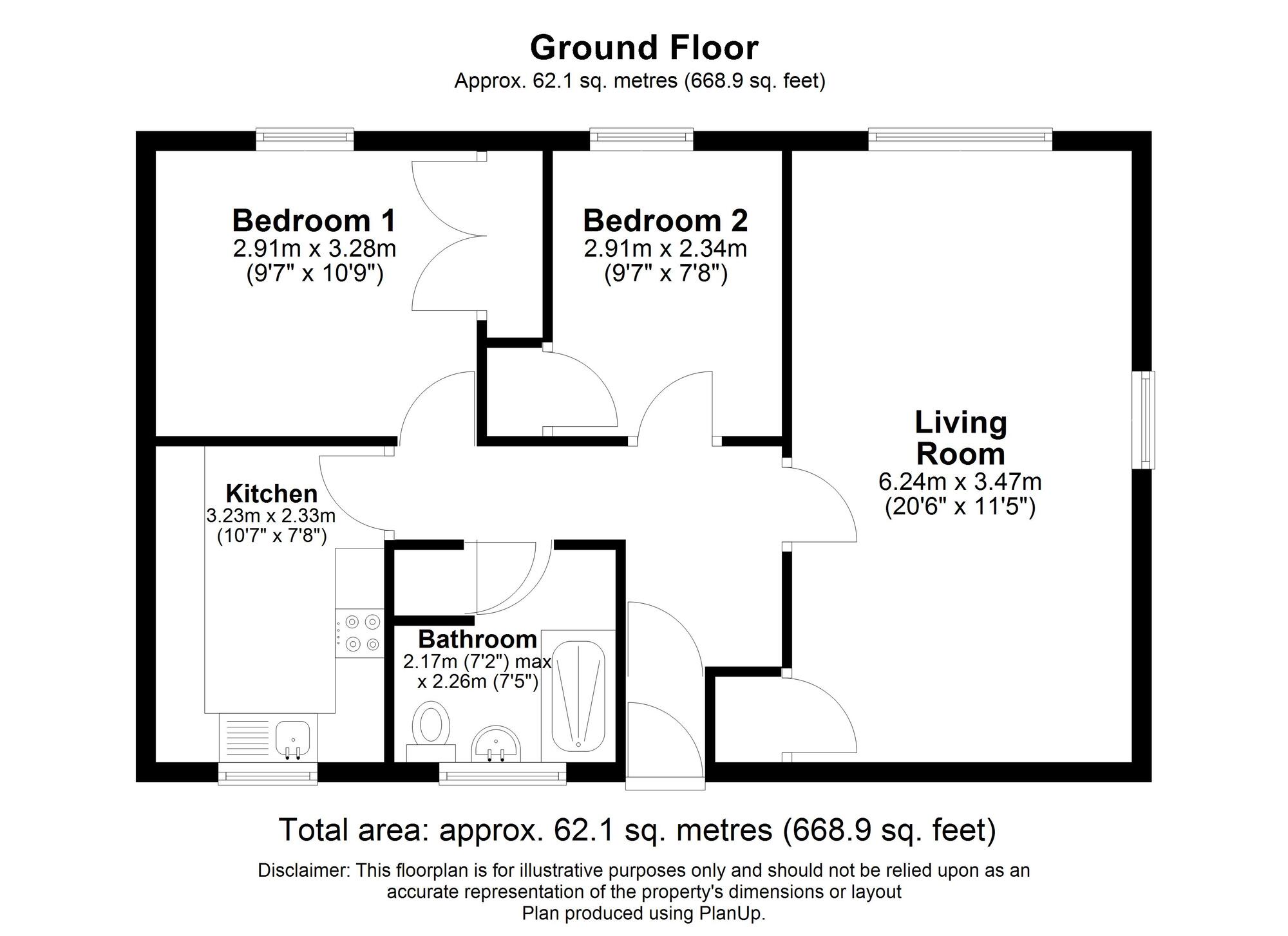 Floorplan of 2 bedroom  Flat for sale, John Stephenson Court, Norwich, Norfolk, NR3