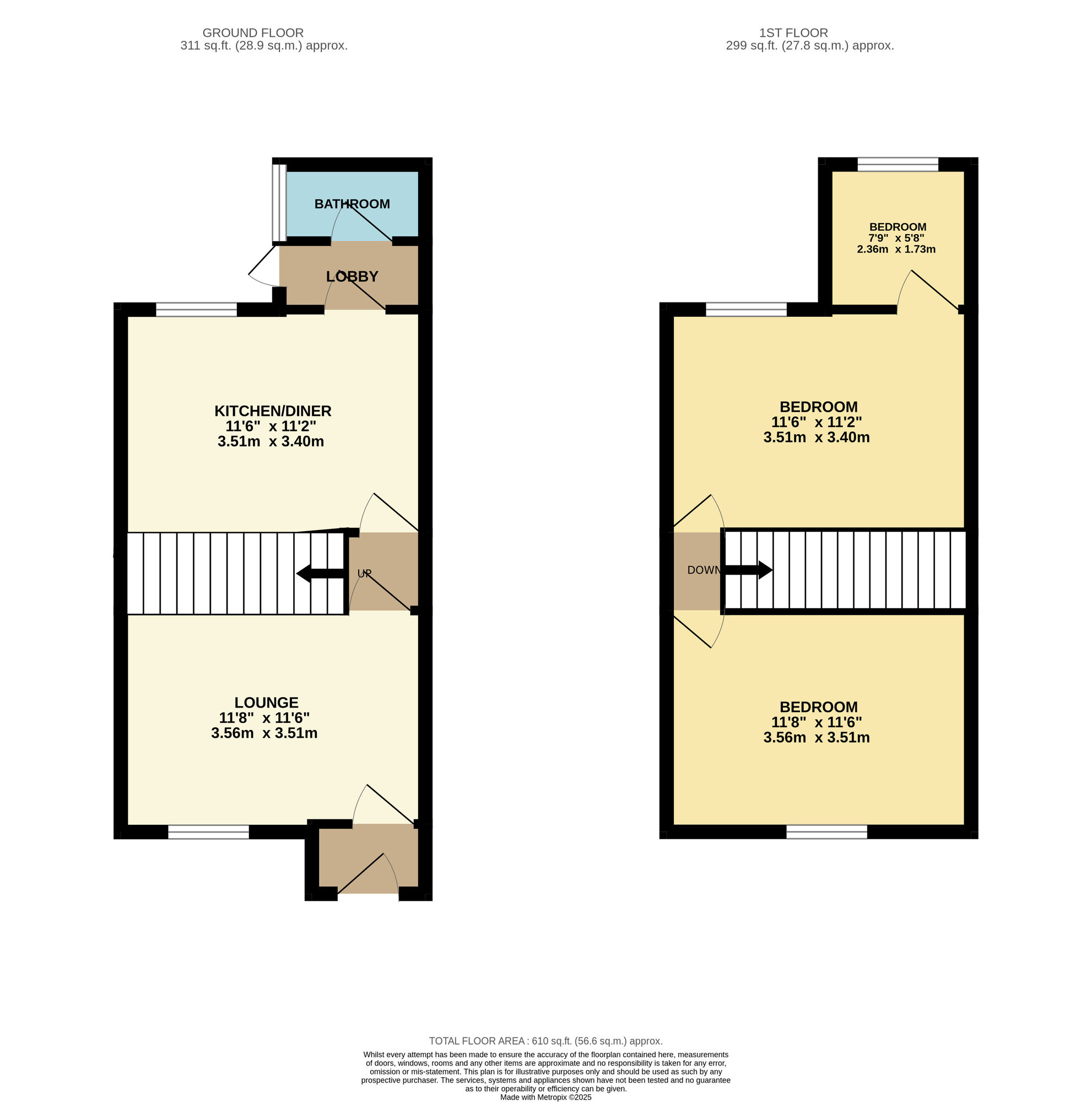 Floorplan of 3 bedroom Mid Terrace House for sale, Pembroke Road, Norwich, Norfolk, NR2