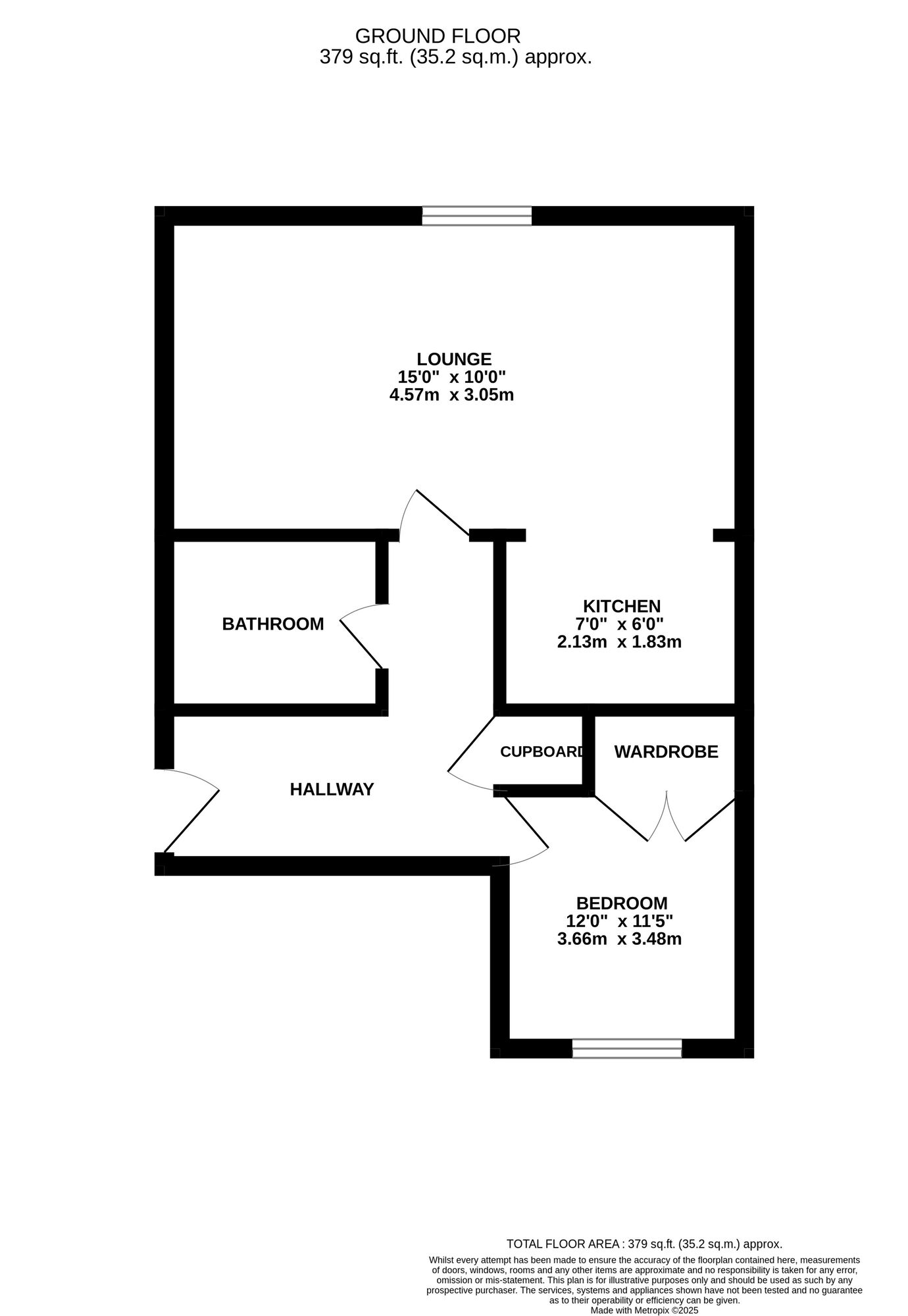 Floorplan of 1 bedroom  Flat to rent, Malbrook Road, Norwich, Norfolk, NR5