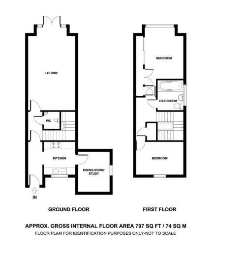 Floorplan of 2 bedroom Mid Terrace House for sale, Green Court, Norwich, Norfolk, NR7