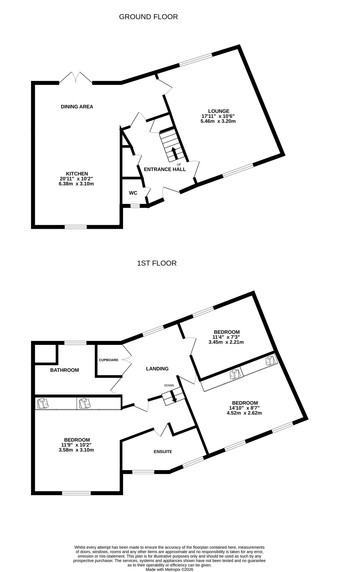 Floorplan of 3 bedroom Mid Terrace House for sale, Farman Way, Blofield, Norfolk, NR13