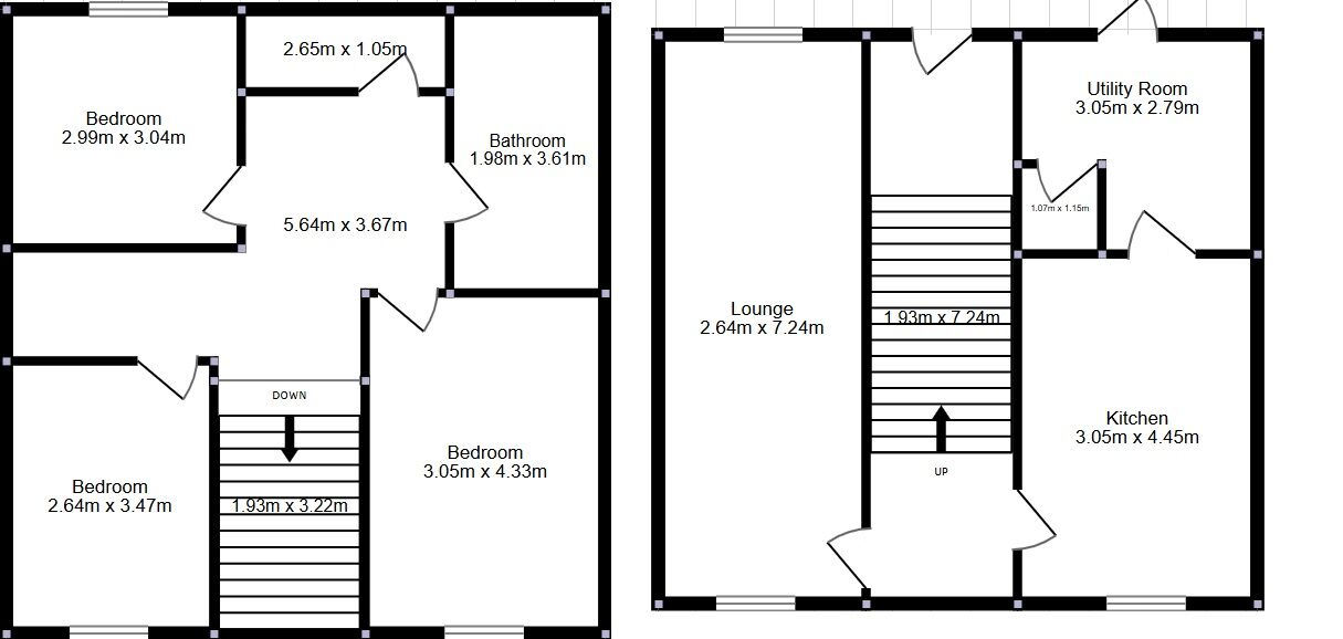 Floorplan of 2 bedroom Mid Terrace House for sale, Purland Road, Norwich, Norfolk, NR7