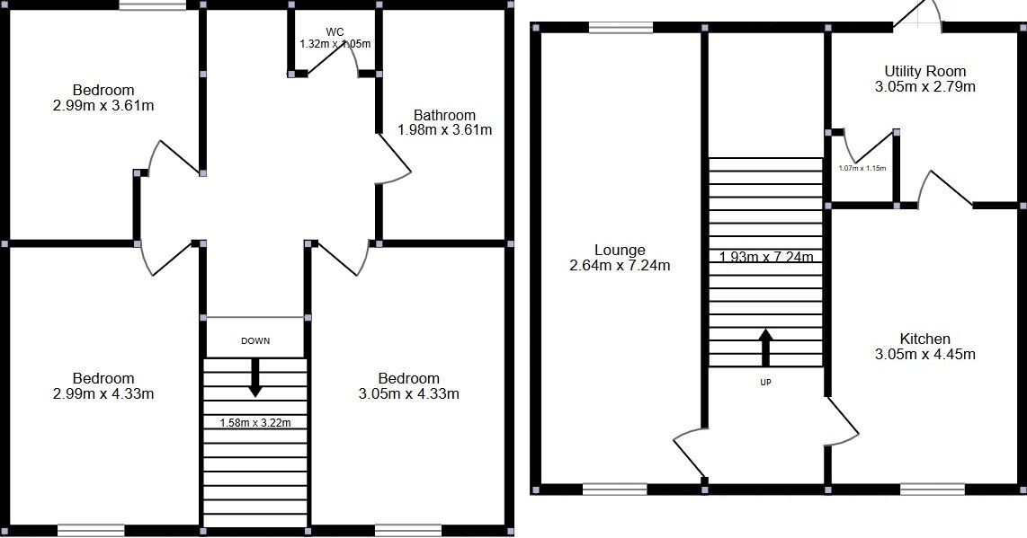 Floorplan of 3 bedroom Mid Terrace House for sale, Purland Road, Norwich, Norfolk, NR7