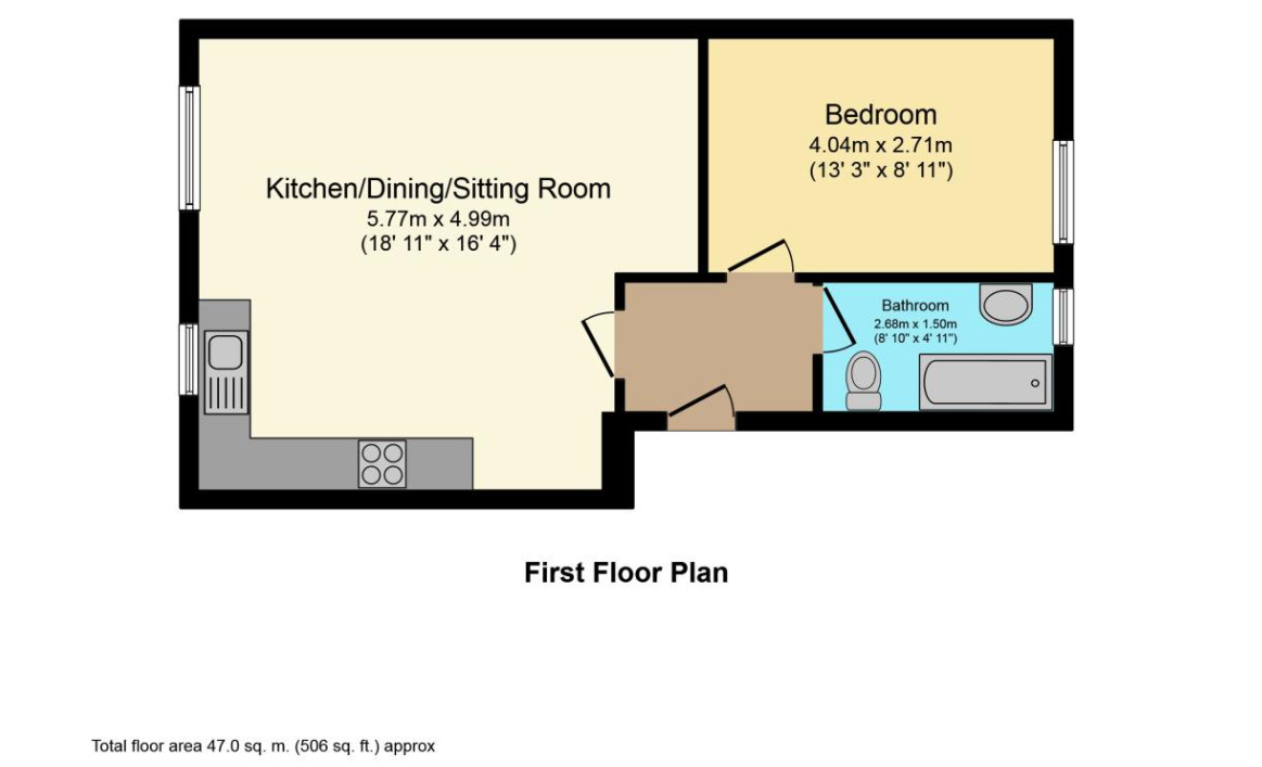 Floorplan of 1 bedroom Flat for sale, Starling Road, Norwich, Norfolk, NR3