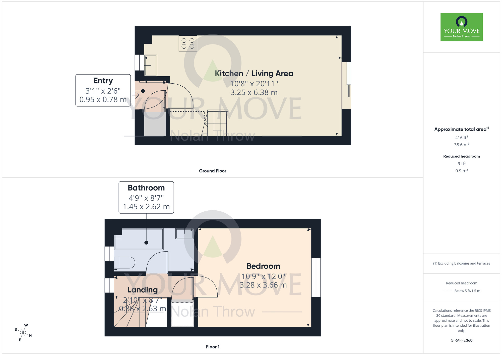 Floorplan of 1 bedroom Mid Terrace House to rent, Lindisfarne Way, Northampton, NN4