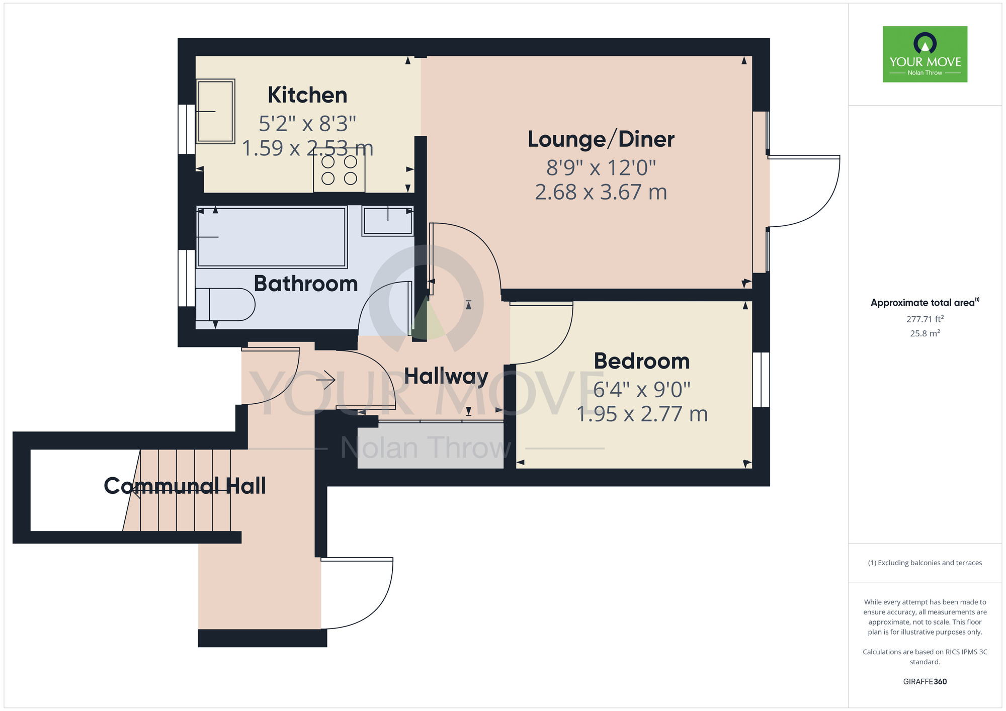 Floorplan of 1 bedroom  Flat to rent, Woodpecker Way, East Hunsbury, Northampton, NN4