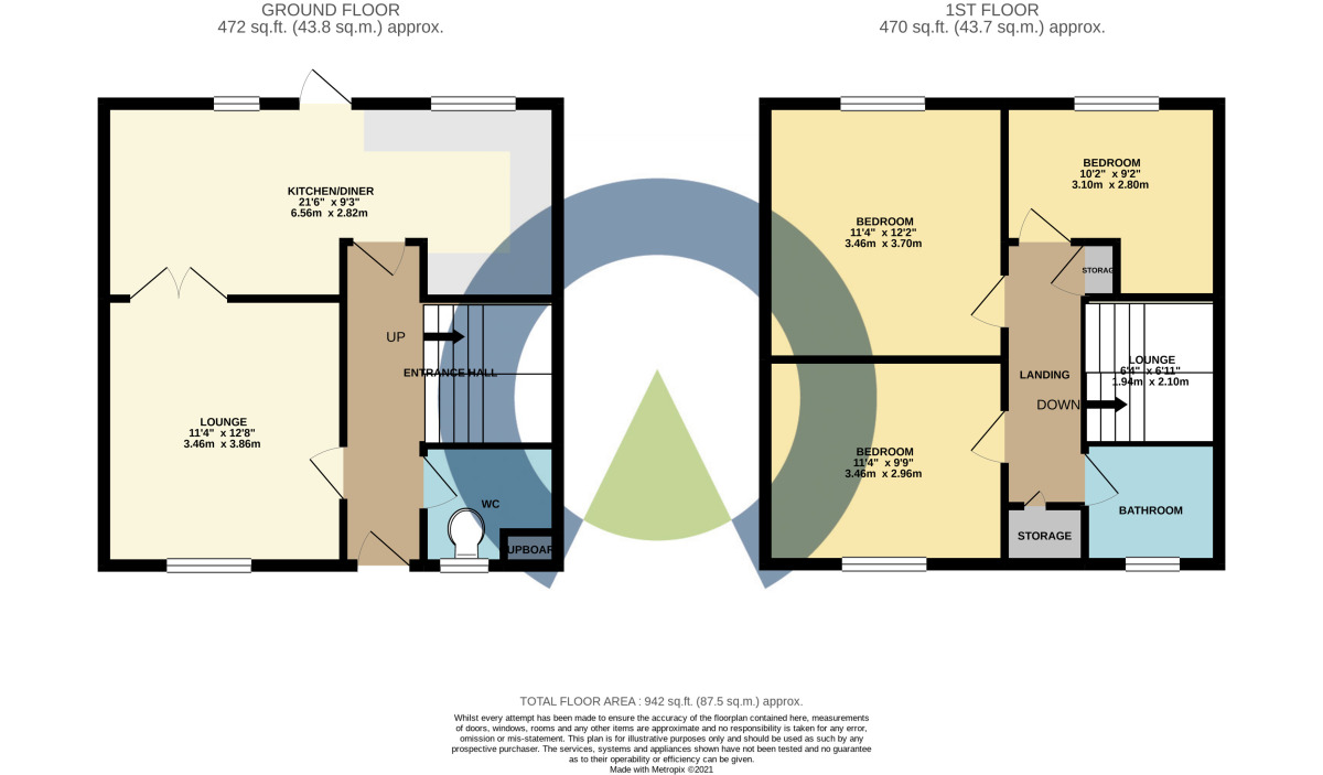 Floorplan of 3 bedroom Mid Terrace House to rent, Windflower Place, Northampton, NN3