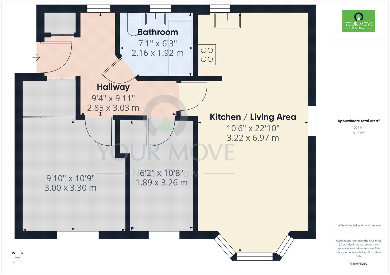 Floorplan of 2 bedroom Flat to rent, Alchester Court, Towcester, Northamptonshire, NN12