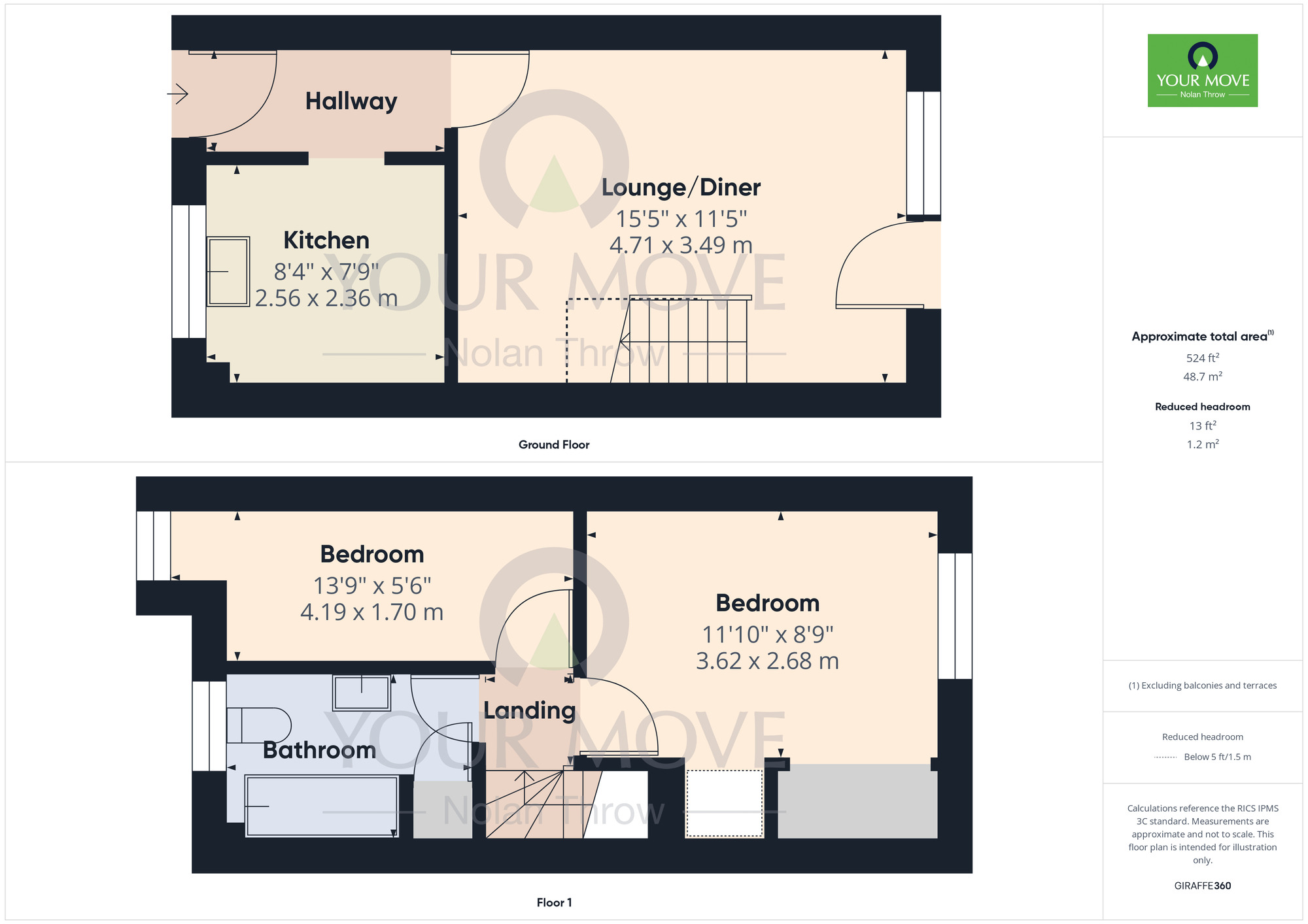 Floorplan of 2 bedroom Semi Detached House to rent, Bank View, East Hunsbury, Northampton, NN4