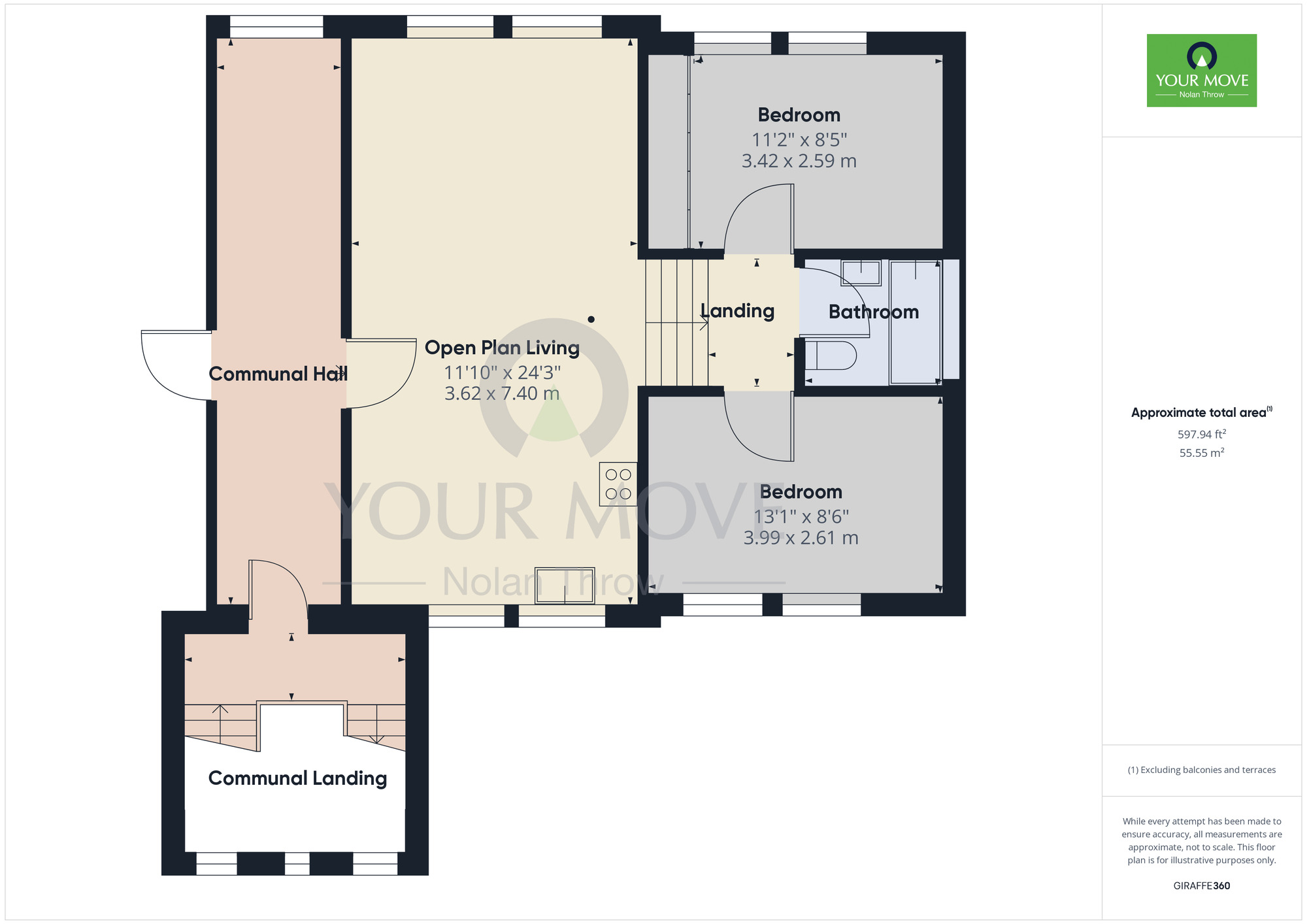 Floorplan of 2 bedroom Flat to rent, Flat 2 113 Overstone Road, Northampton, NN1