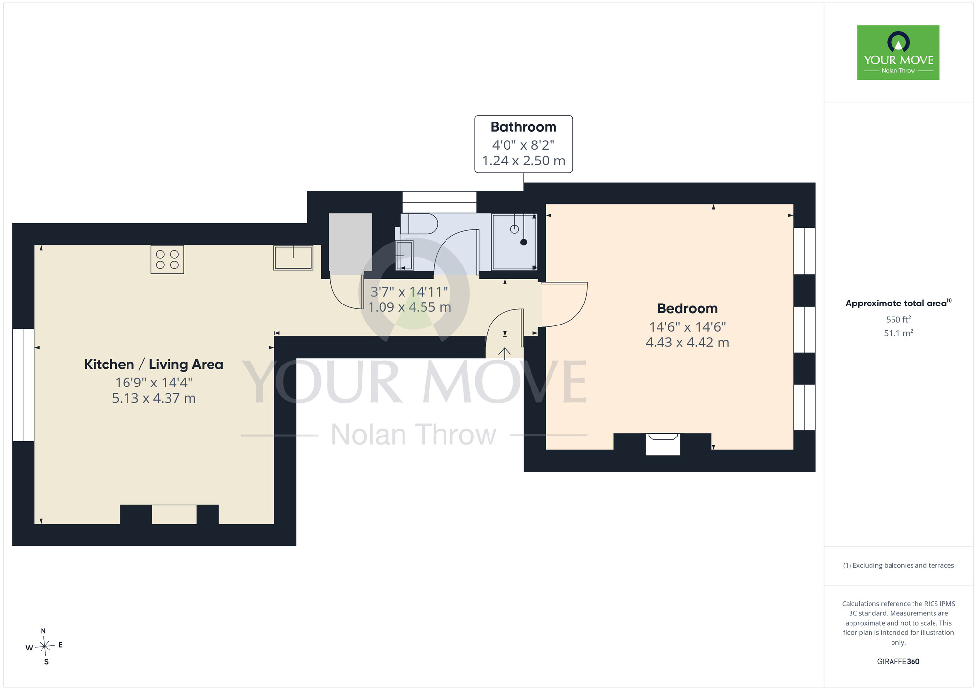 Floorplan of 1 bedroom Flat to rent, College Street, Northampton, NN1
