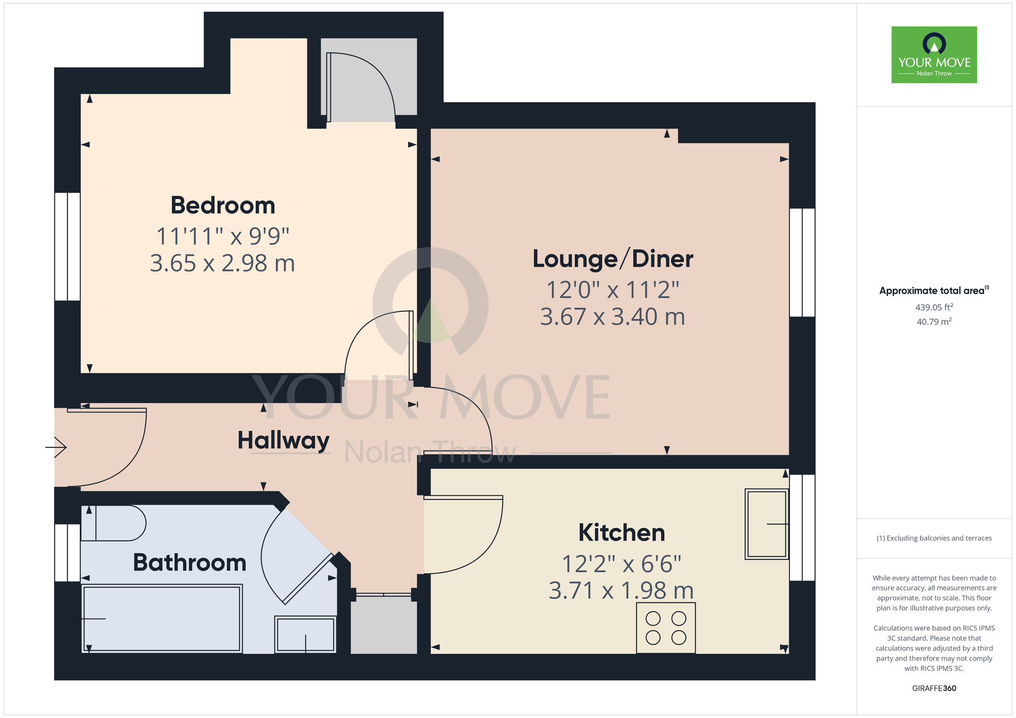 Floorplan of 1 bedroom  Flat to rent, 49a Overstone Road, Northampton, NN1