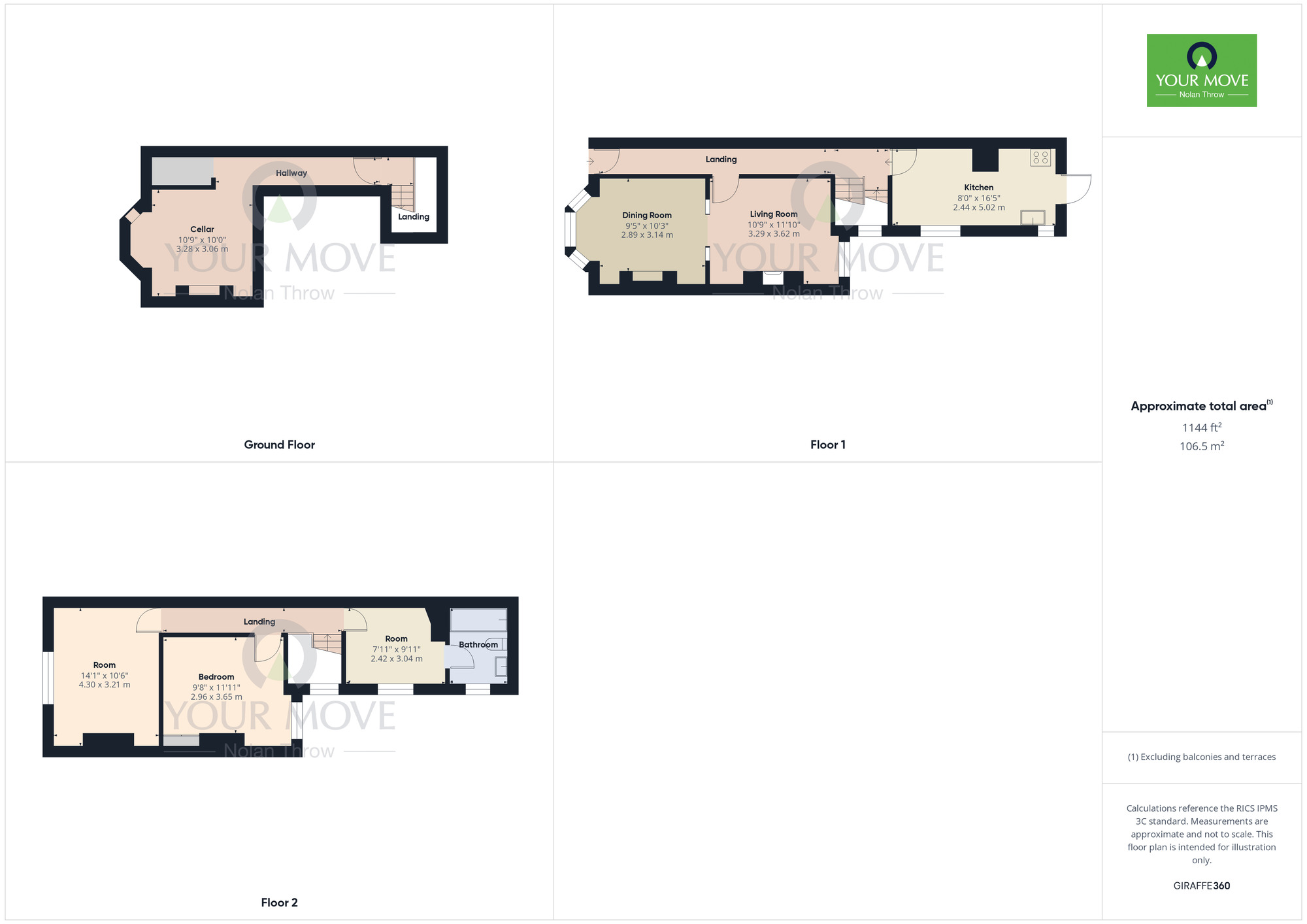 Floorplan of 2 bedroom Mid Terrace House to rent, Arnold Road, Semilong, Northampton, NN2
