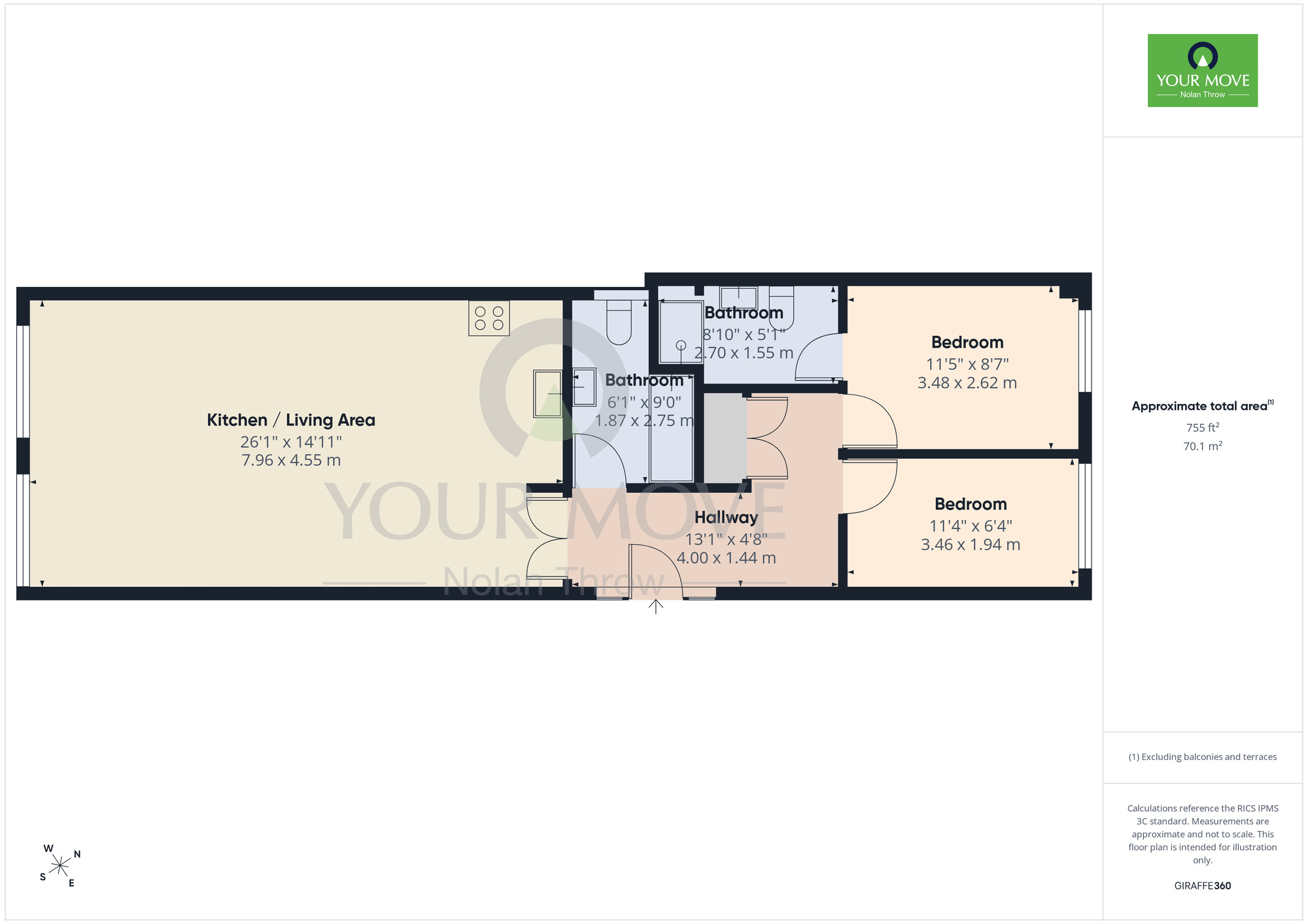 Floorplan of 2 bedroom Flat to rent, The Light Box Duke Street, Northampton, NN, NN1