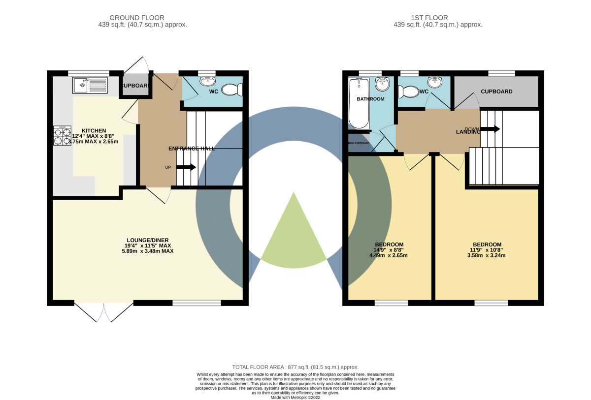 Floorplan of 2 bedroom Mid Terrace House to rent, Flintcomb Rise, Northampton, NN3