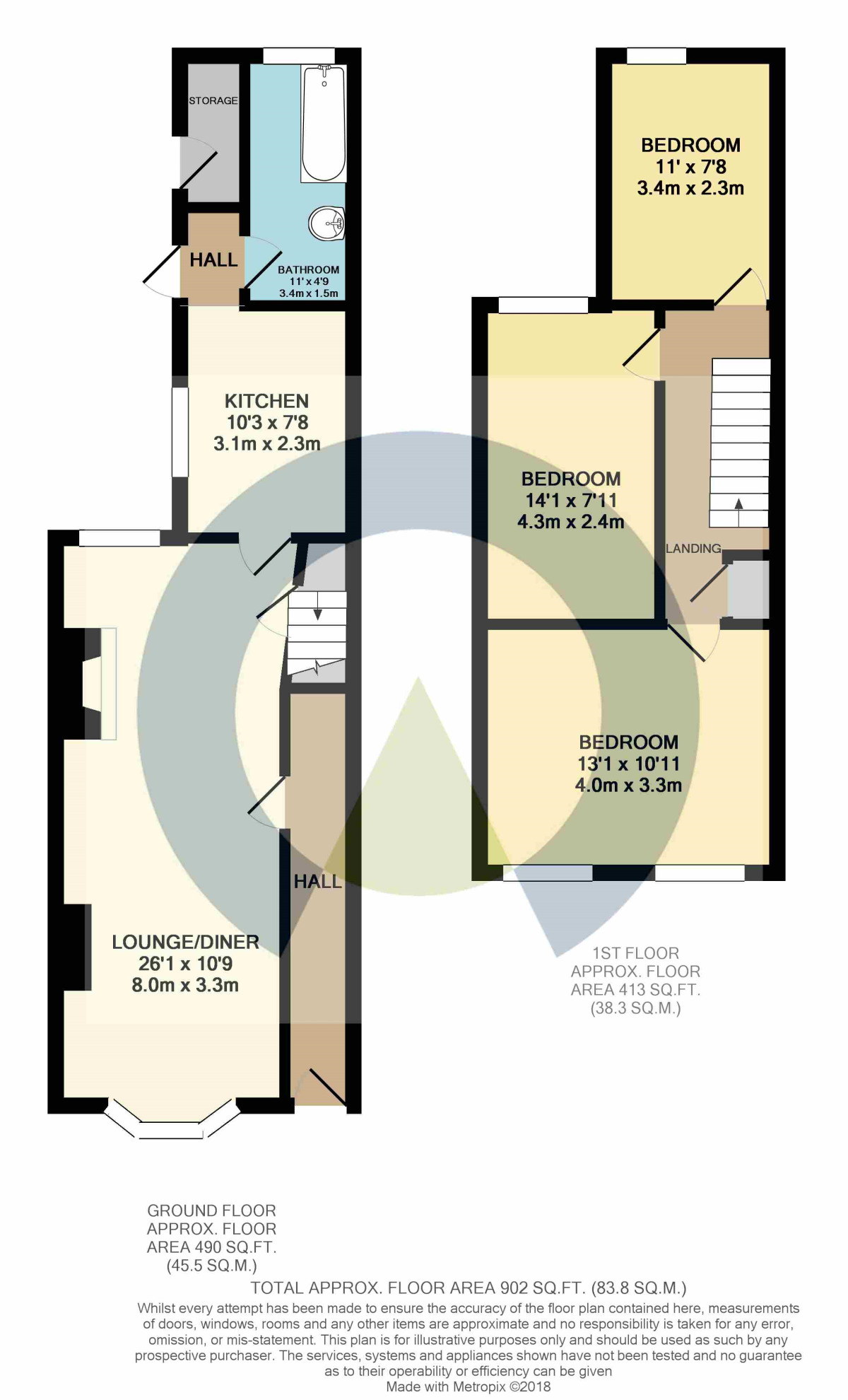 Floorplan of 3 bedroom Mid Terrace House to rent, Southampton Road, Northampton, NN4