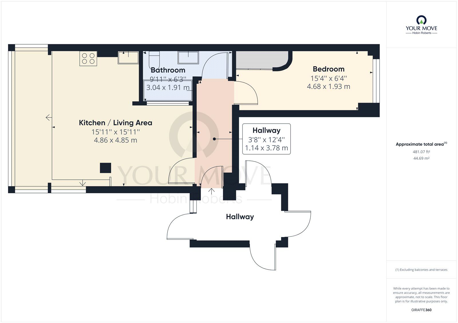 Floorplan of 1 bedroom  Flat to rent, Hazelwood Road, Northampton, NN1