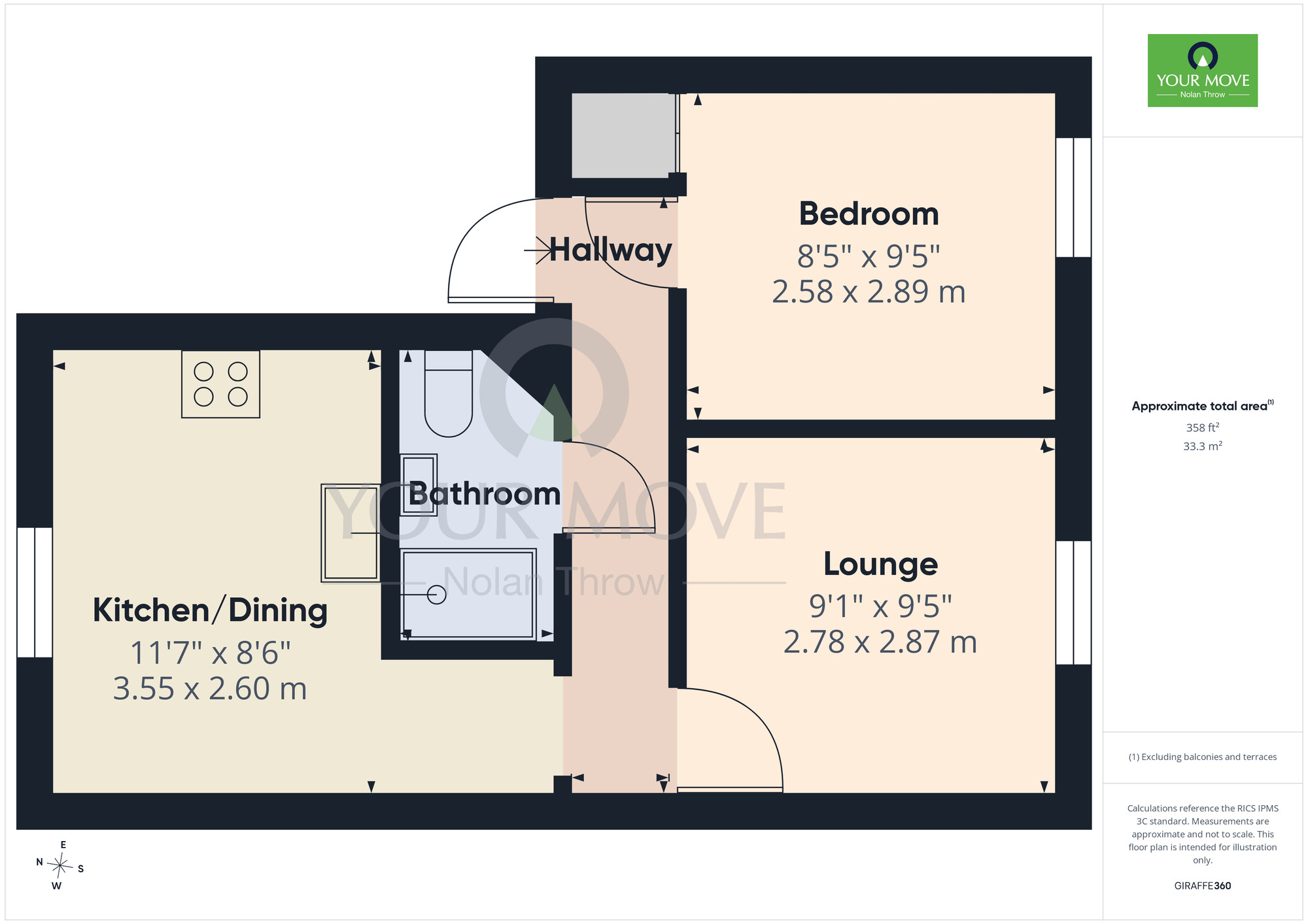 Floorplan of 1 bedroom Flat to rent, St. Pauls Road, Northampton, NN2