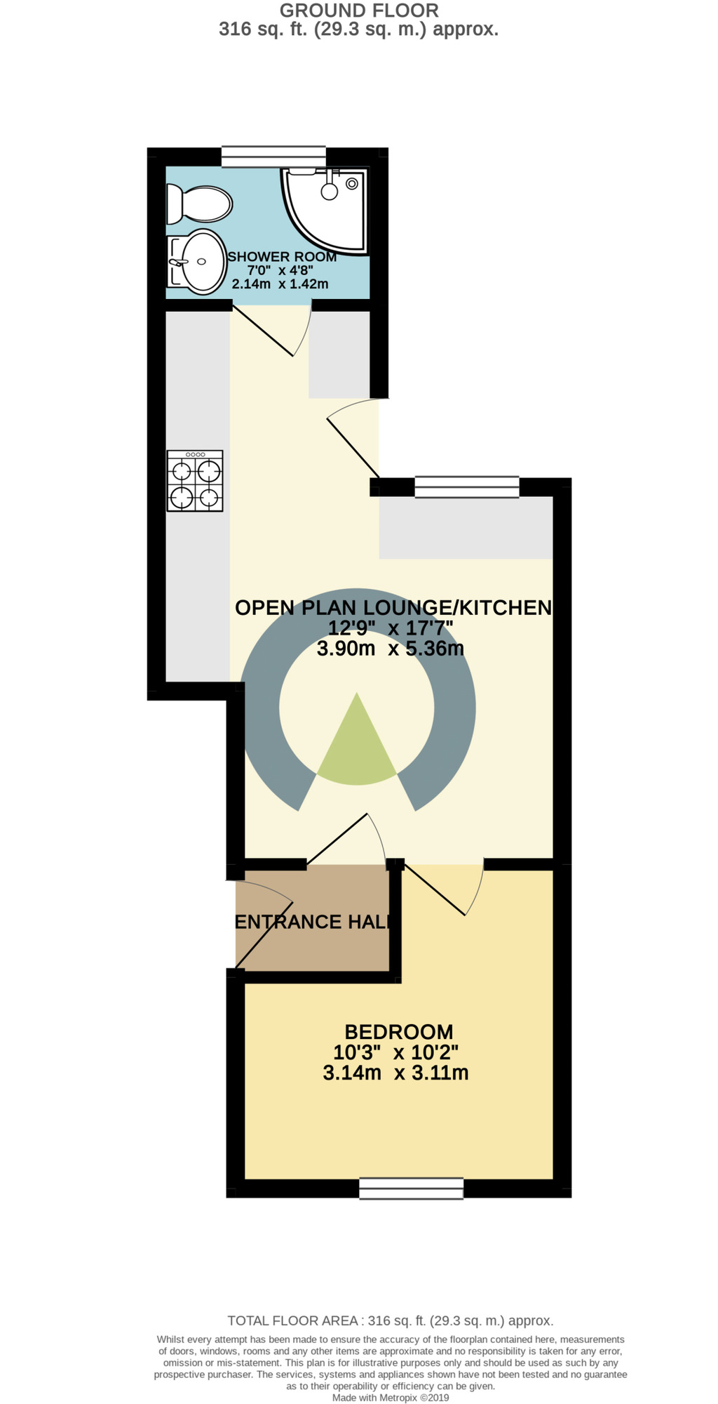Floorplan of 1 bedroom  Flat to rent, Uppingham Street, Semilong, Northampton, NN1