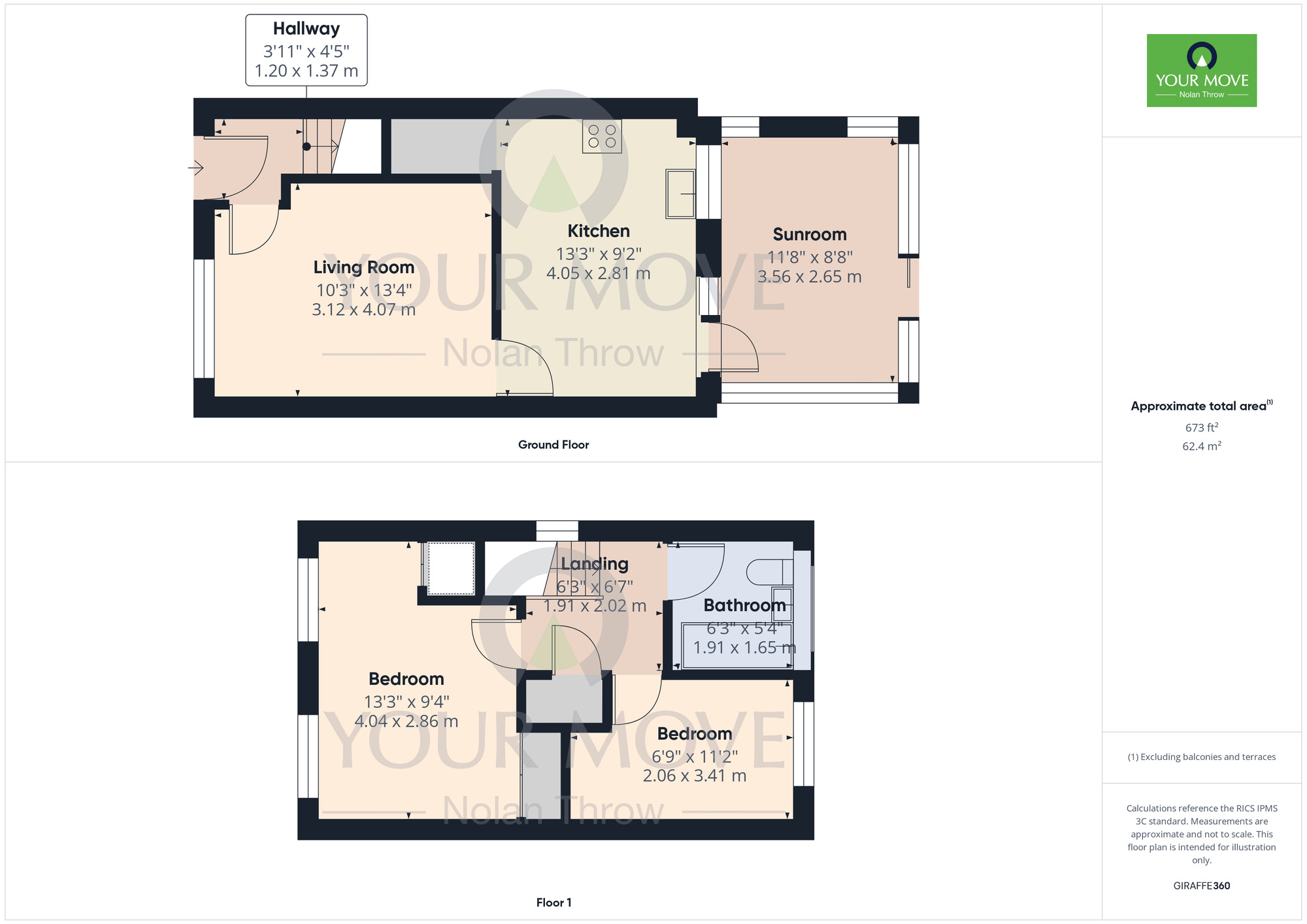 Floorplan of 2 bedroom Semi Detached House to rent, Fleetwind Drive, Northampton, NN4