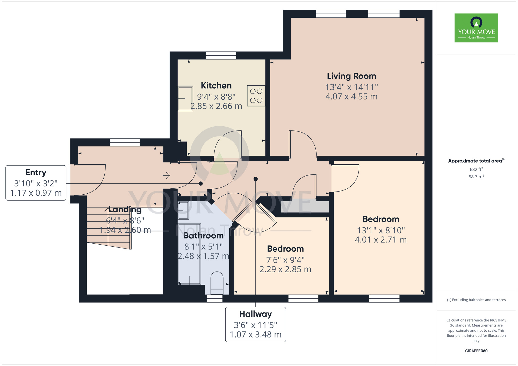 Floorplan of 2 bedroom  Flat to rent, Newport Pagnell Road, Wootton, Northampton, NN4