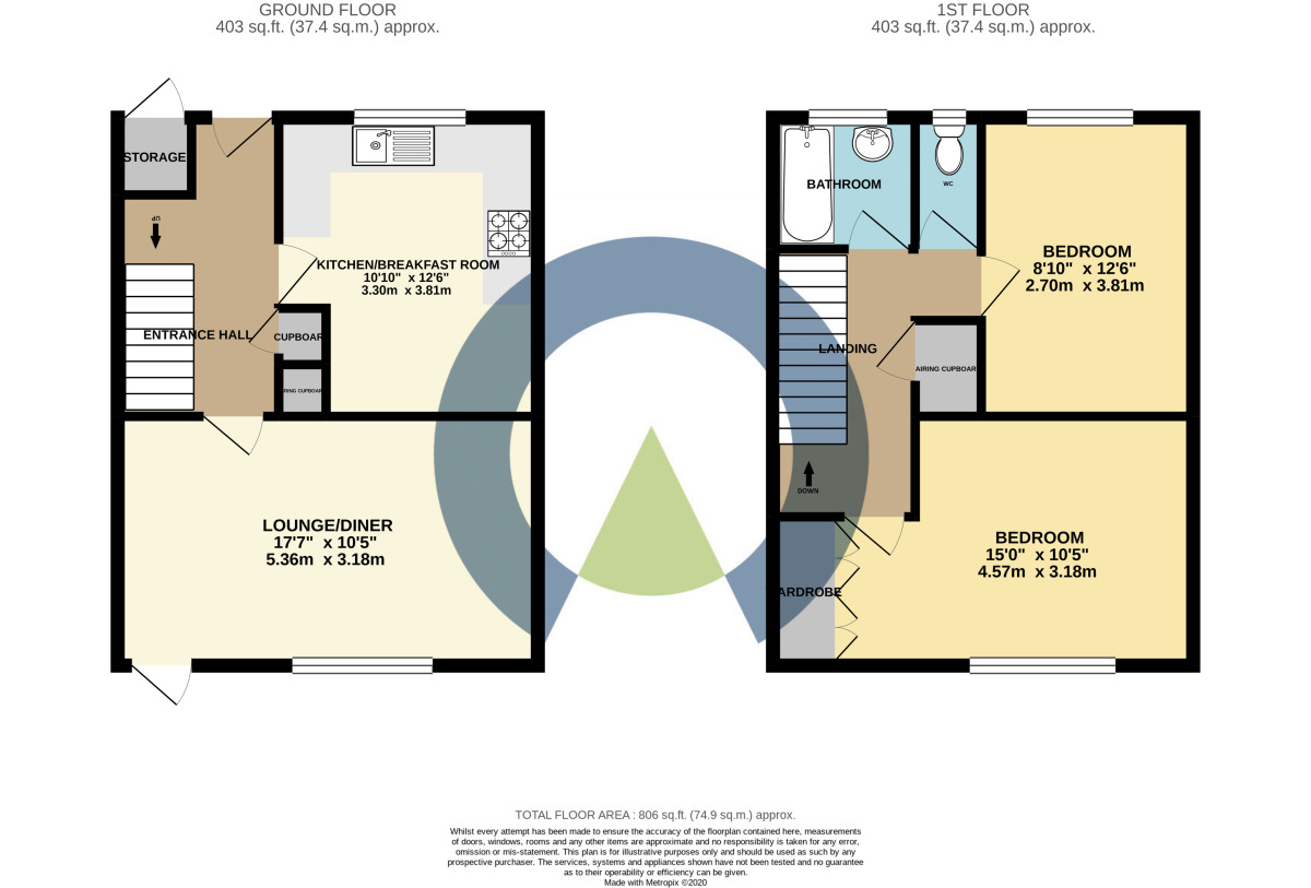 Floorplan of 2 bedroom Mid Terrace House to rent, Crowthorp Road, Northampton, NN3